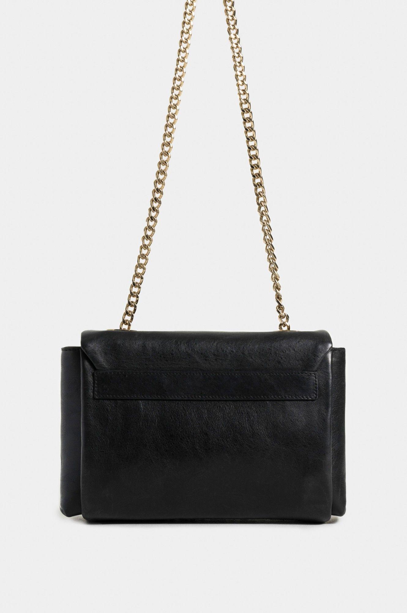 Bowling Lili 2.0 de cuero para mujer cadena metálica negro-2