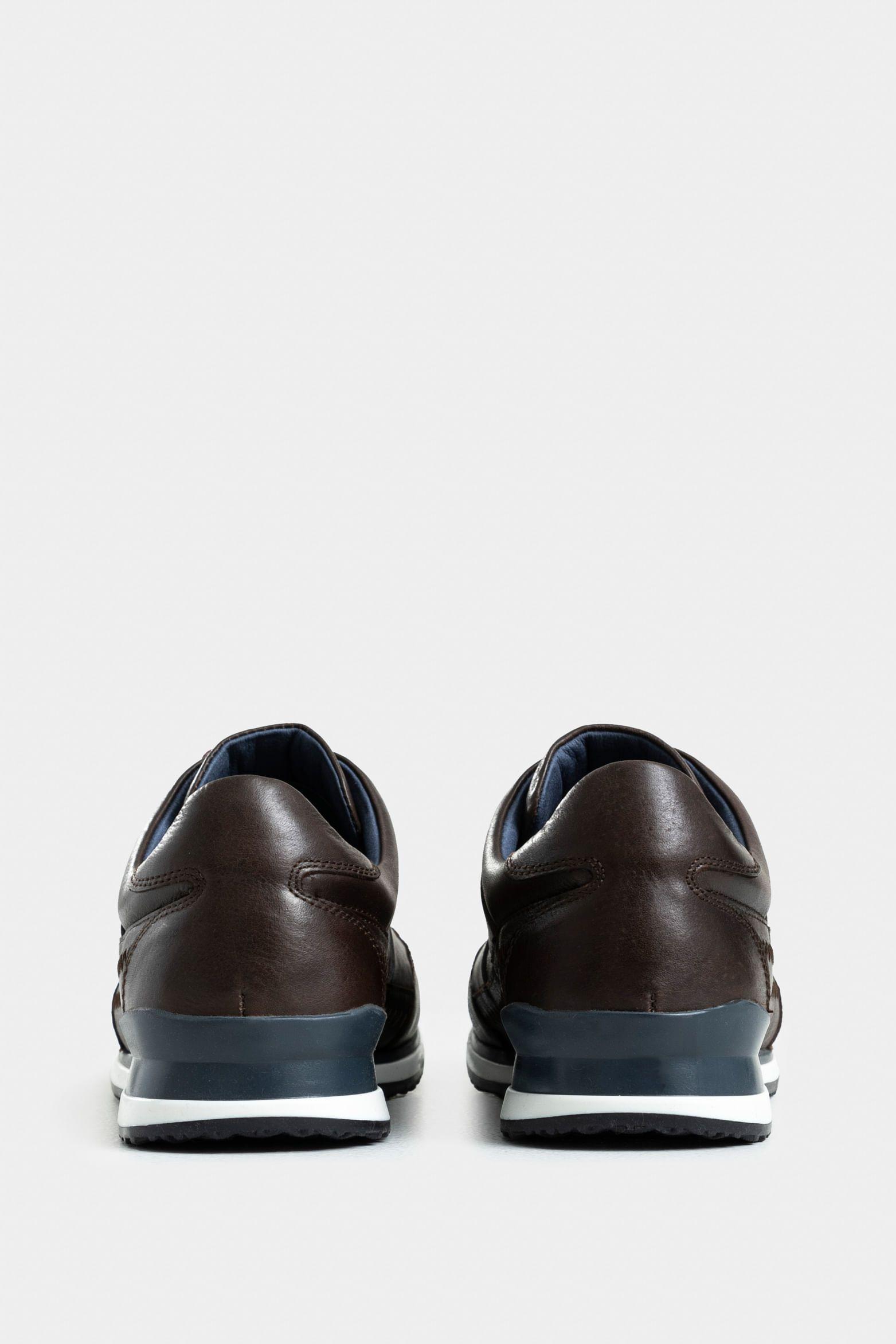 Vélez Zapatillas Vant Cuero Hombre Cortes Envejecido Cafe-2