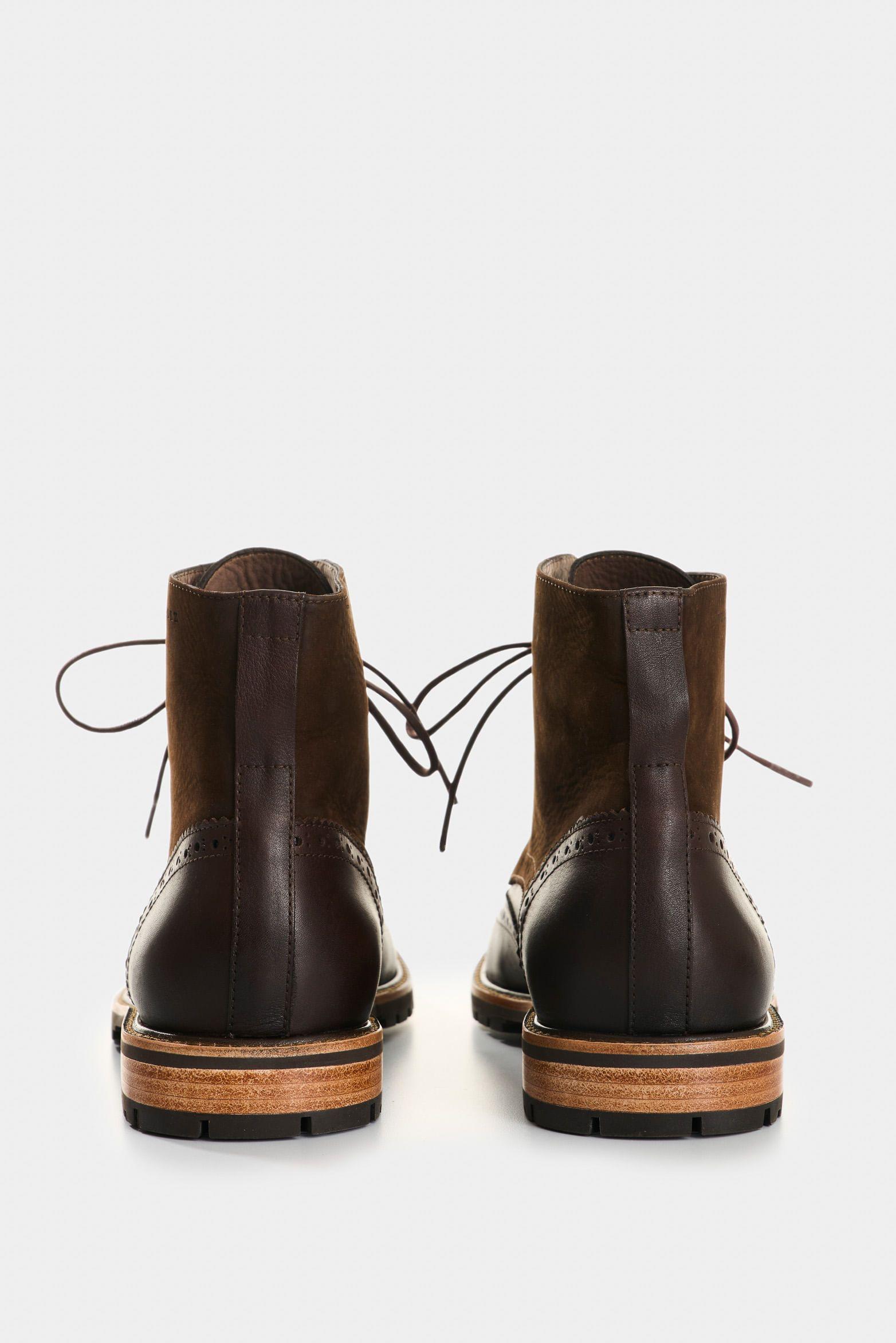 Vélez Botas De Cuero Gamuzado Y Liso Para Hombre Gael Cafe-2