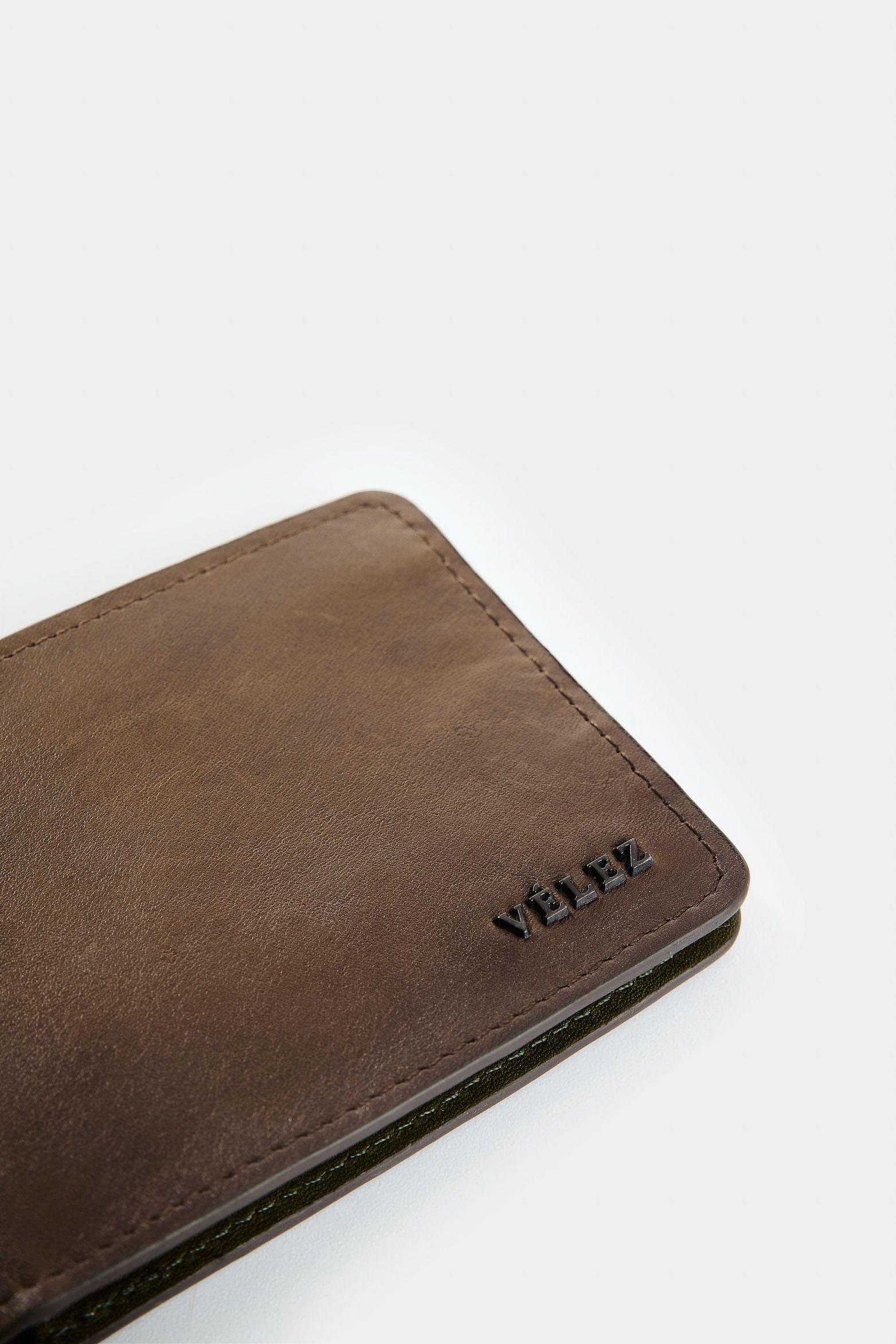 Vélez Billetera De Cuero Para Hombre Tessa Cafe-3