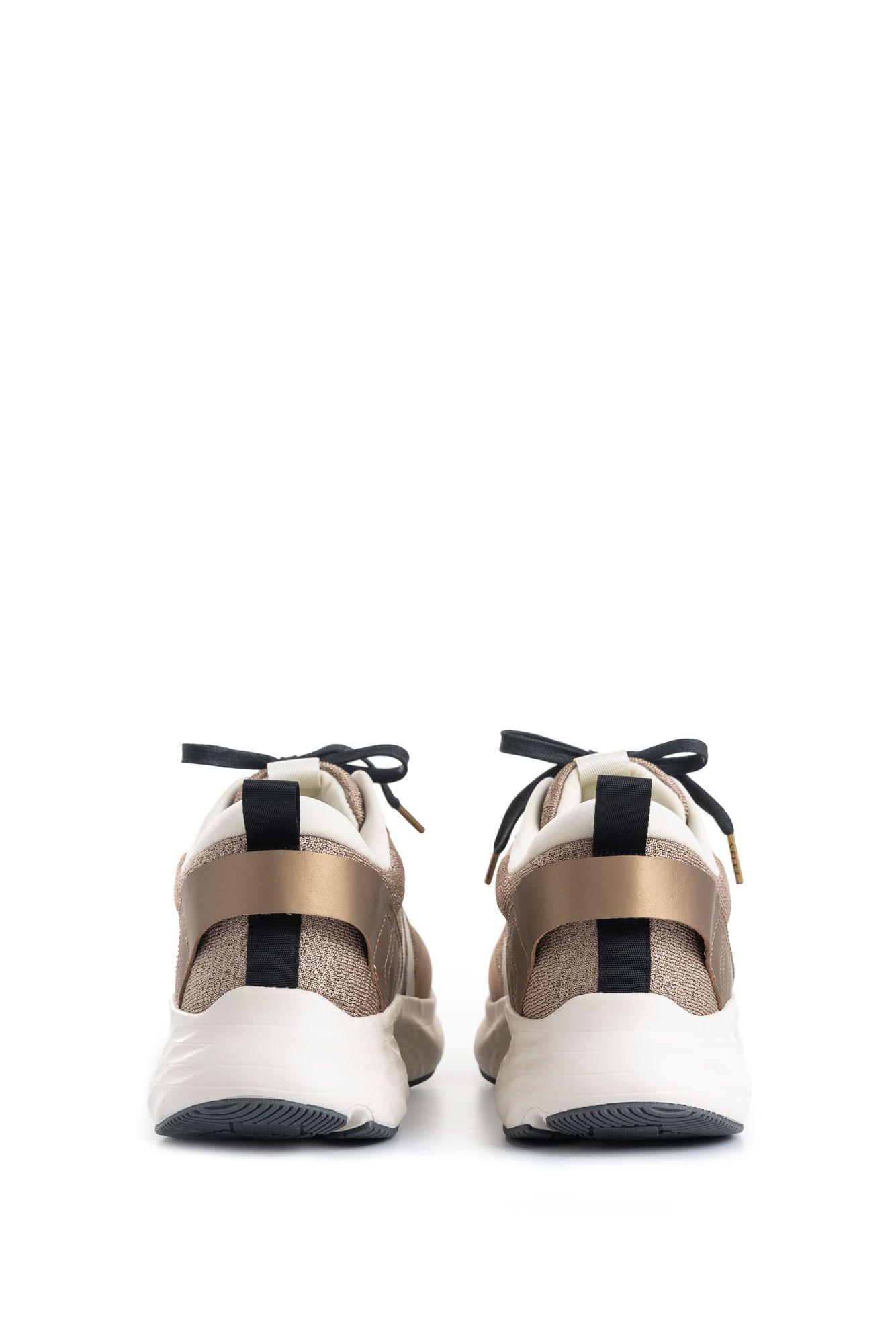 Vélez Zapatilla Tenis Fly Up Spirited Textil Y Cuero Mujer Dorado-3