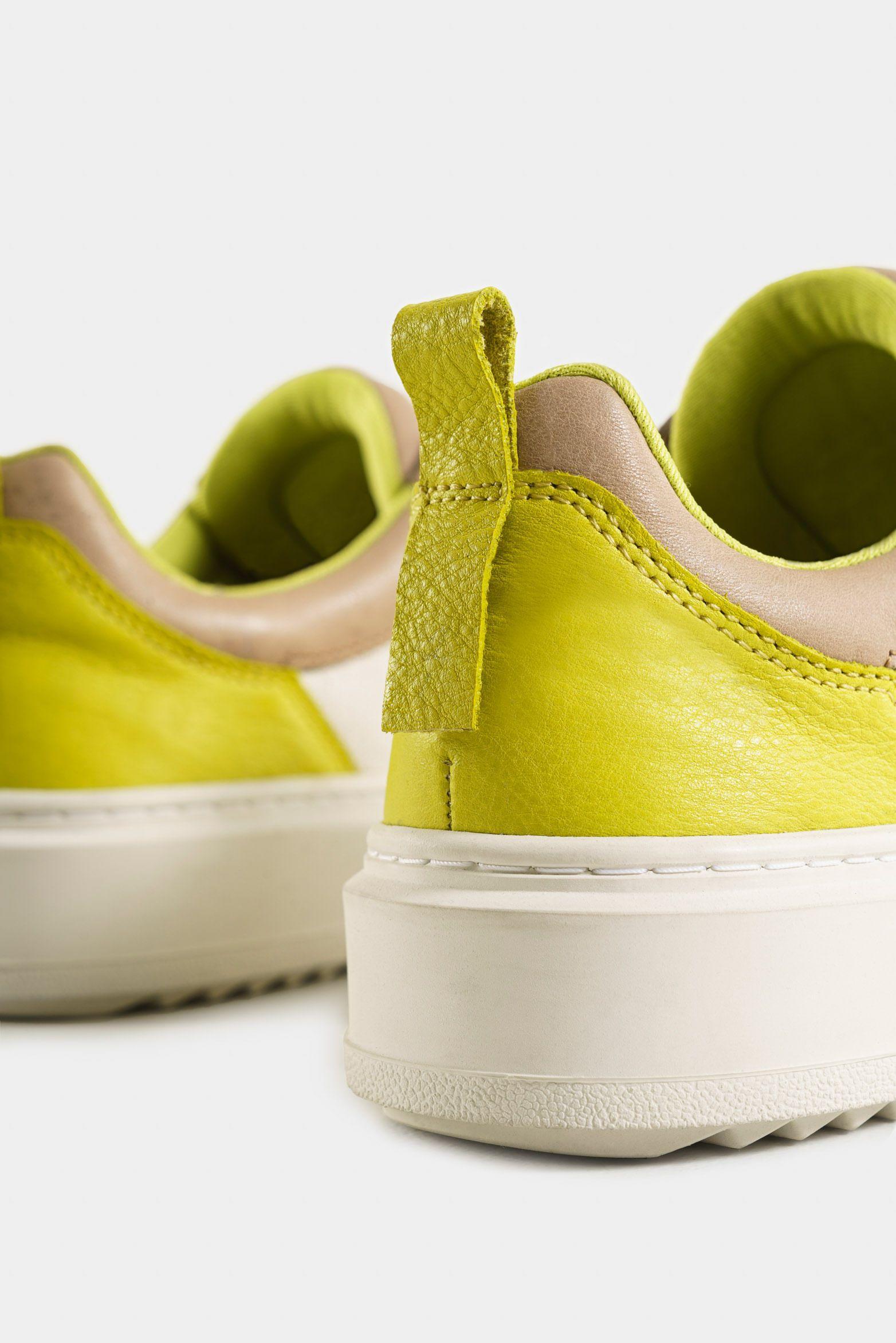 Zapatillas namibia de cuero y lona para mujer detalles neón Arena-4