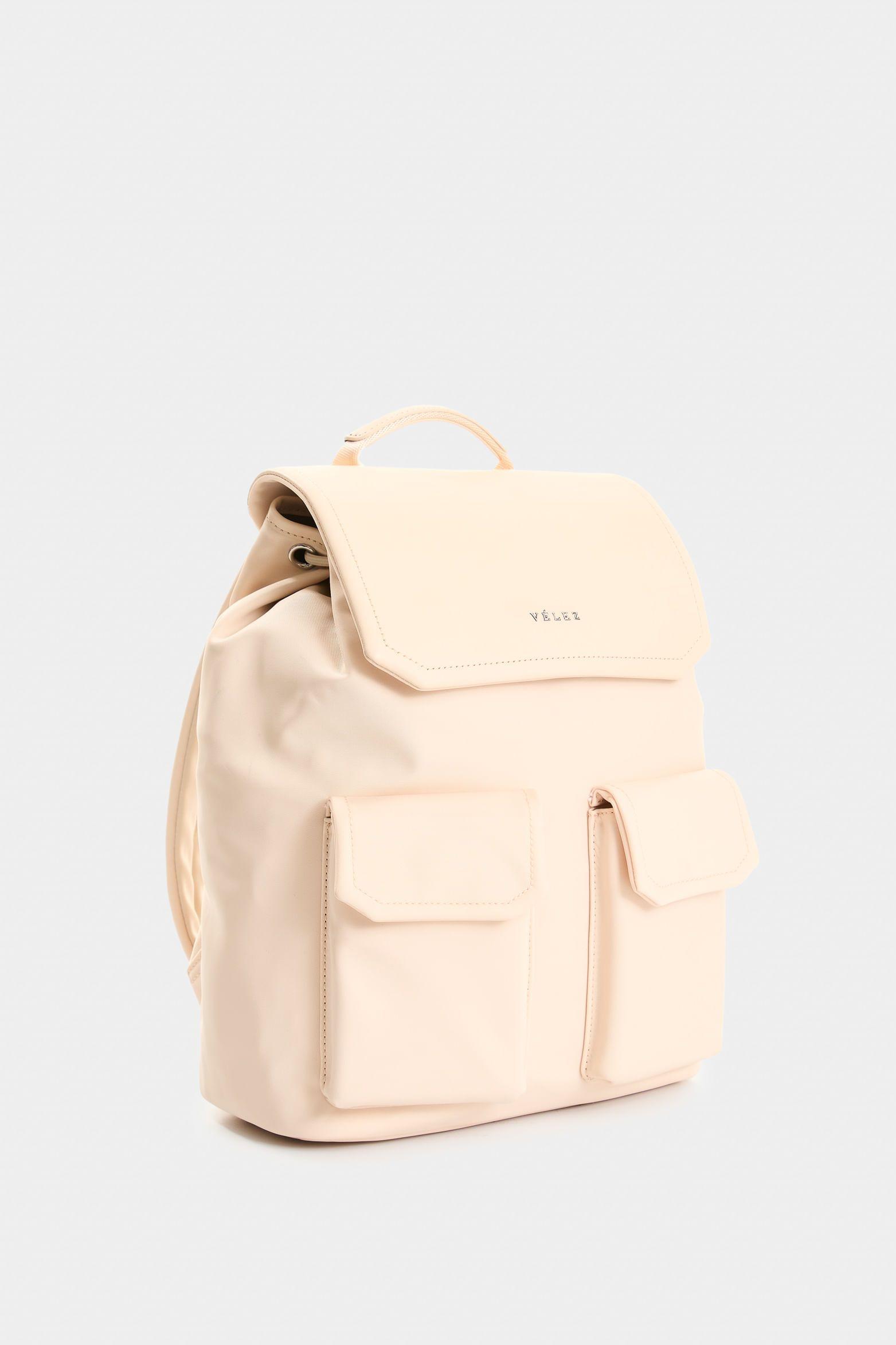 Vélez Tula Morral En Lona Y Cuero  Mujer Terra Blanco-1