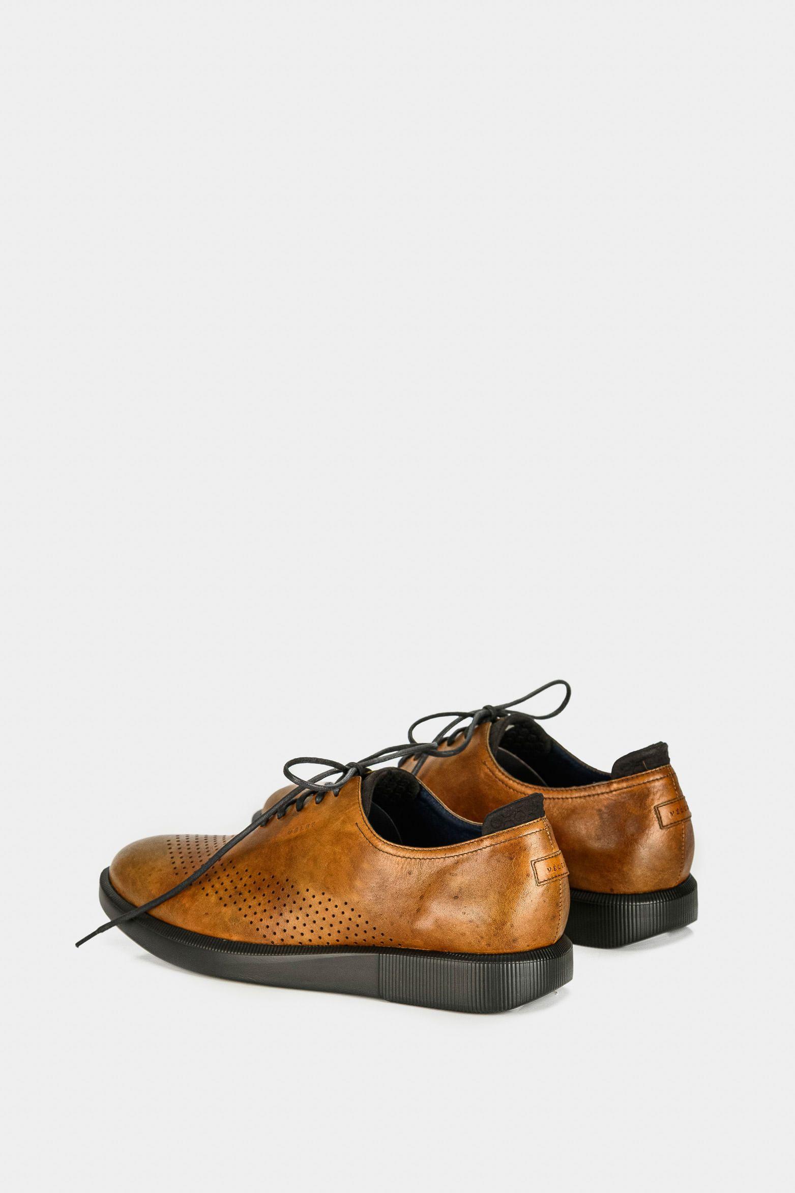 Zapatos cordón Dalí de cuero para hombre vintage café-2