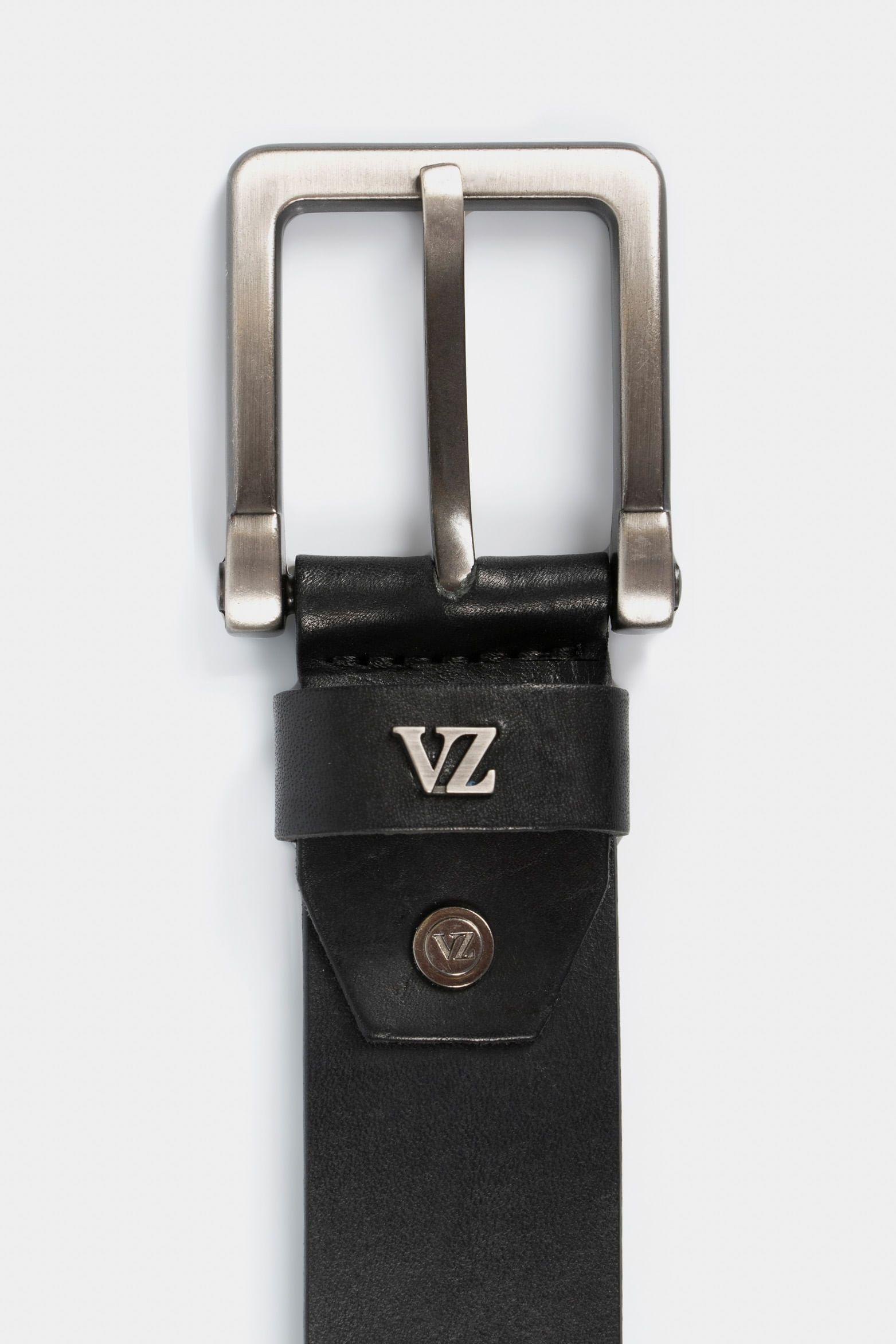 Vélez Cinturón Unifaz Duna De Cuero Para Hombre Liso Negro-2