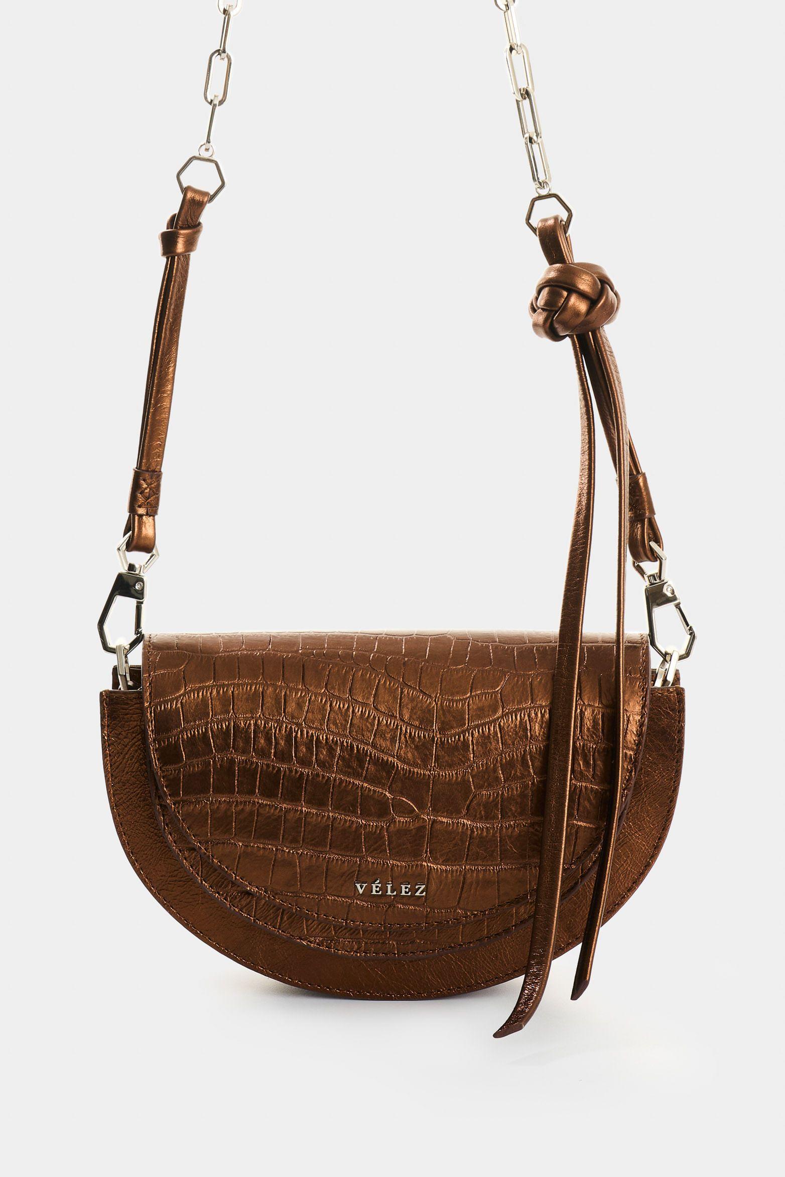 Vélez Manos Libres De Cuero Folia  Mujer Luna Bronce-0