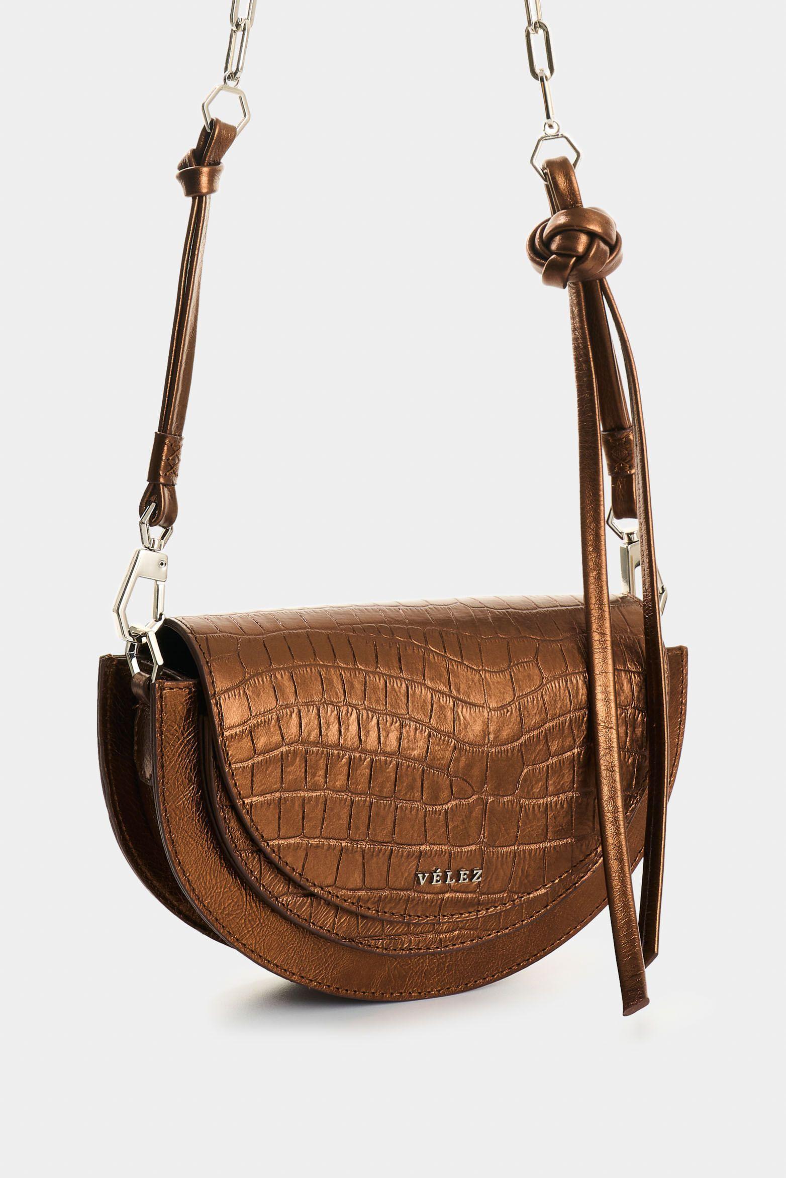 Vélez Manos Libres De Cuero Folia  Mujer Luna Bronce-1