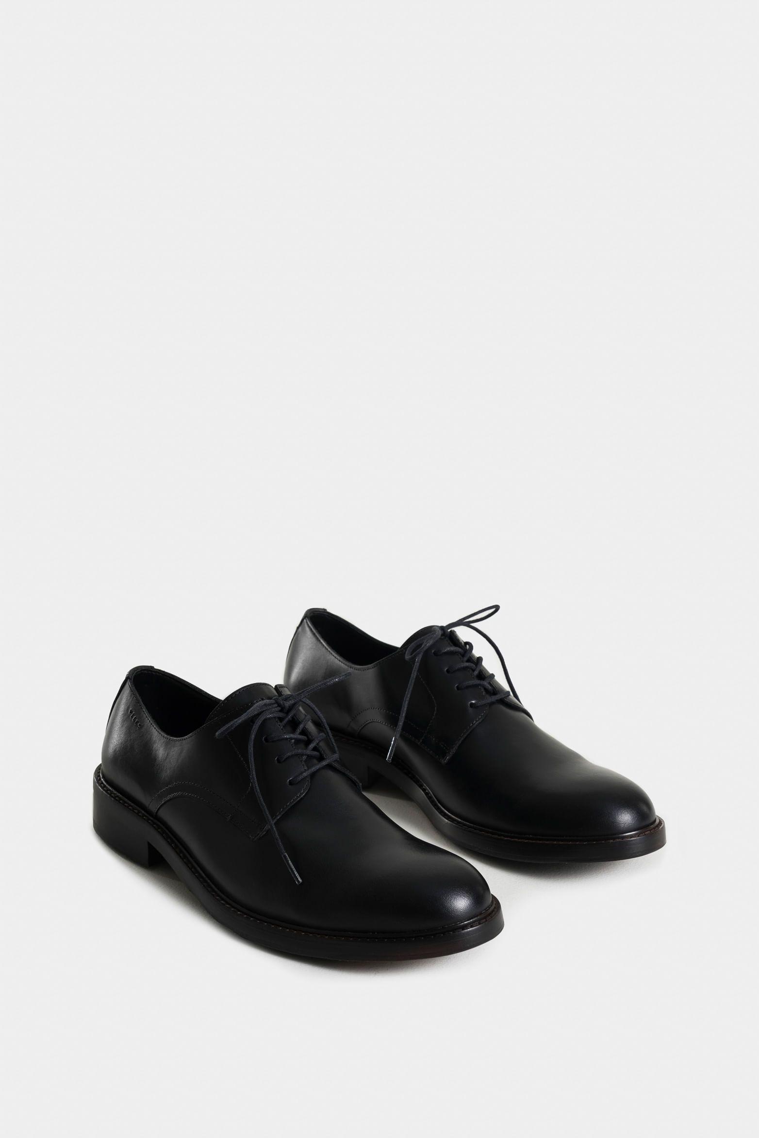 Vélez Zapatos Cordón Lunar Cuero Liso Hombre Negro-1
