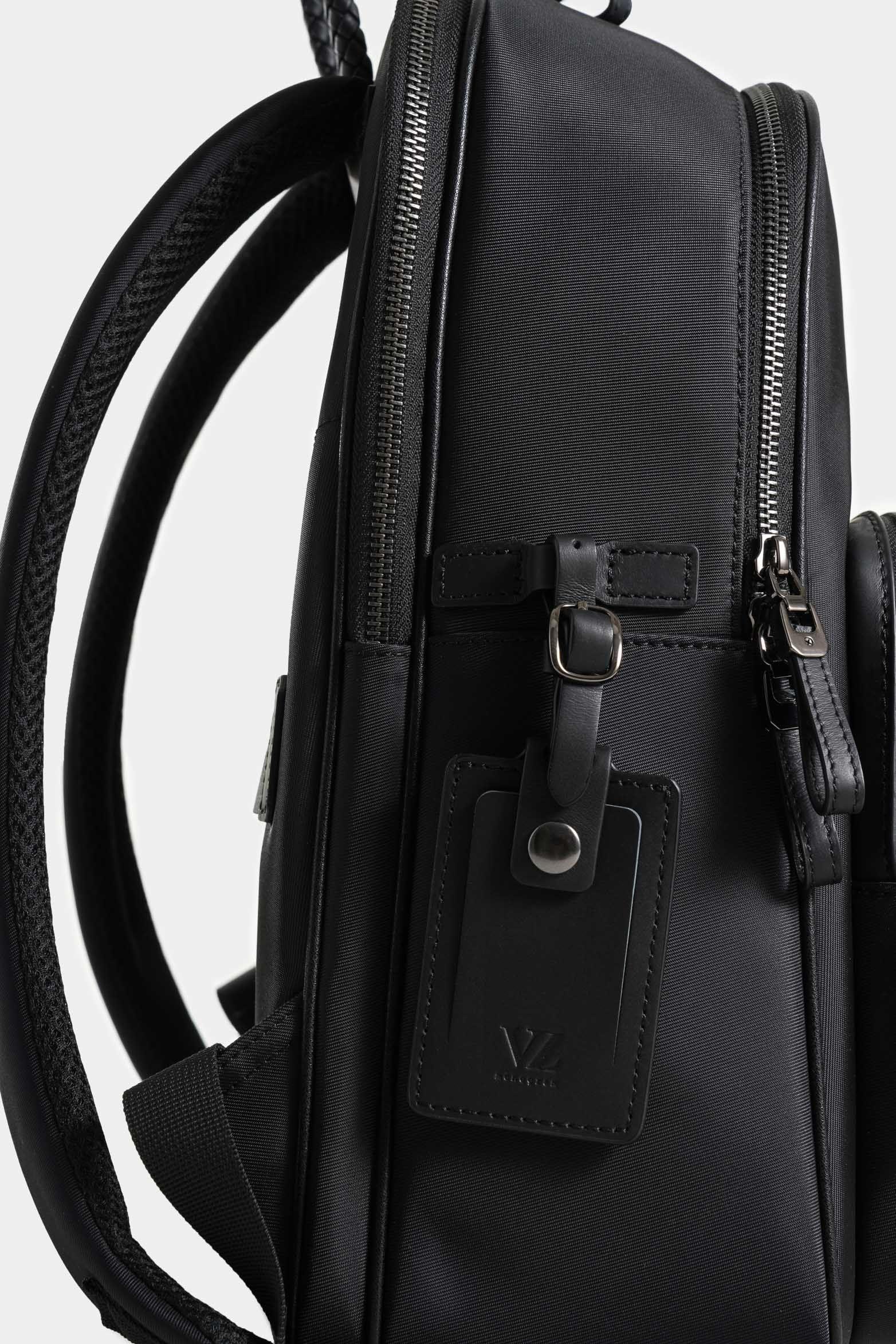 Vélez Mochila Legacy Cuero Y Nylon Mujer Tag Viaje Negro-3