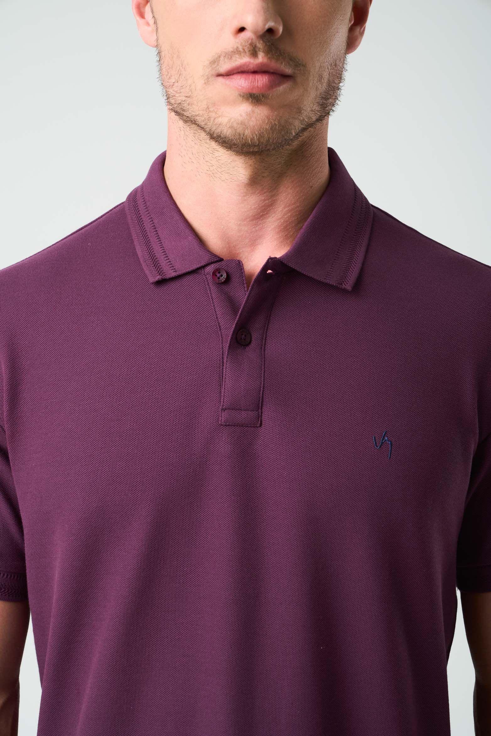 Vélez Polera Polo Summer Para Hombre Semi Ajustada Morado-5