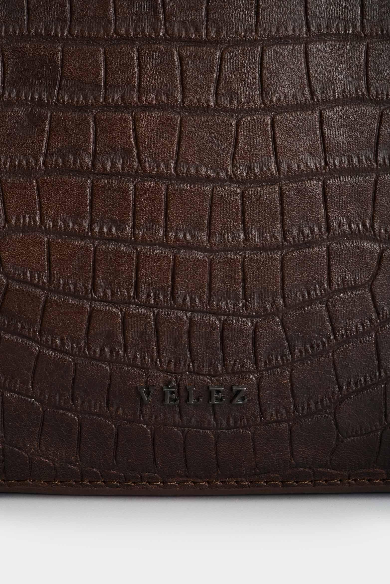 Vélez Manos Libres De Cuero Grabado  Hombre Gael Café-3