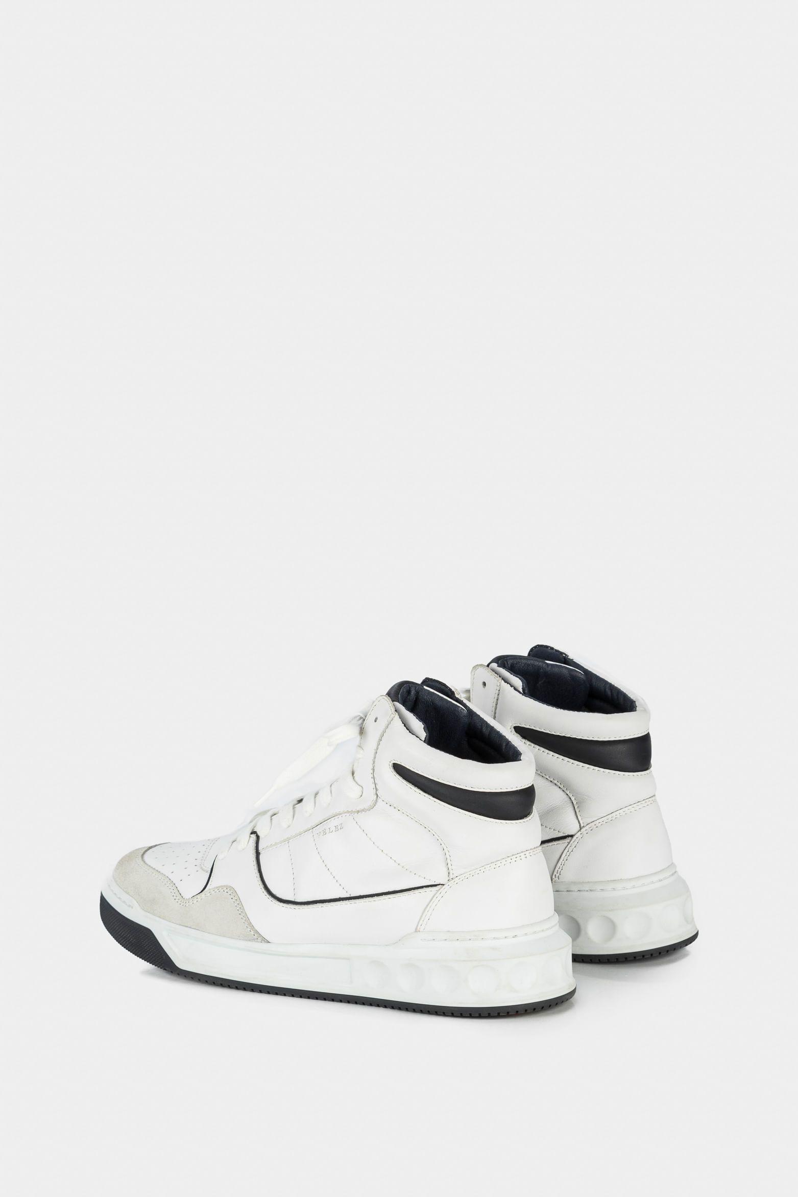 Vélez Zapatillas Lisboa Cuero Hombre Silueta Bota Blanco-2