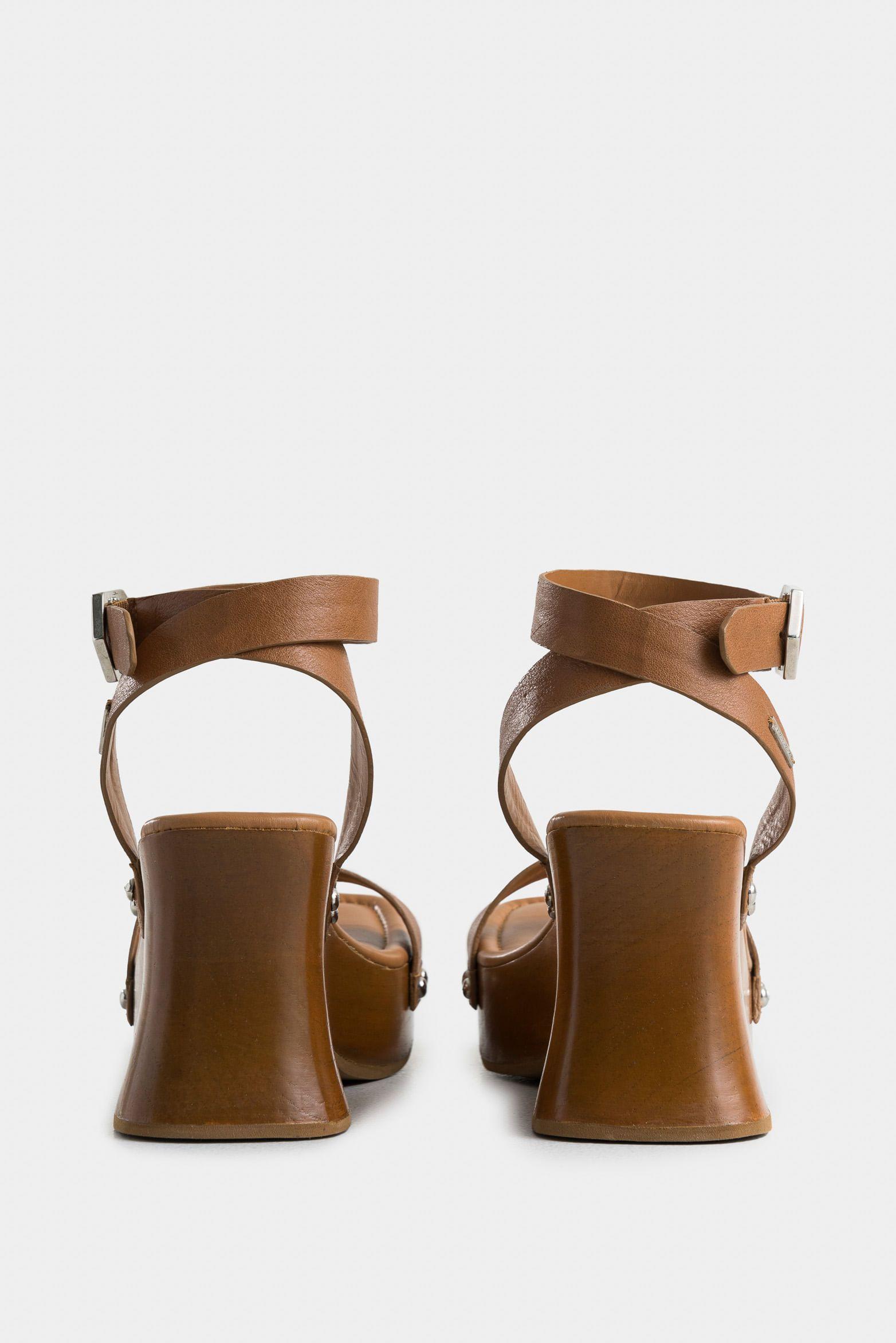 Vélez Sandalia Plataforma Lucero Cuero Mujer Miel-2