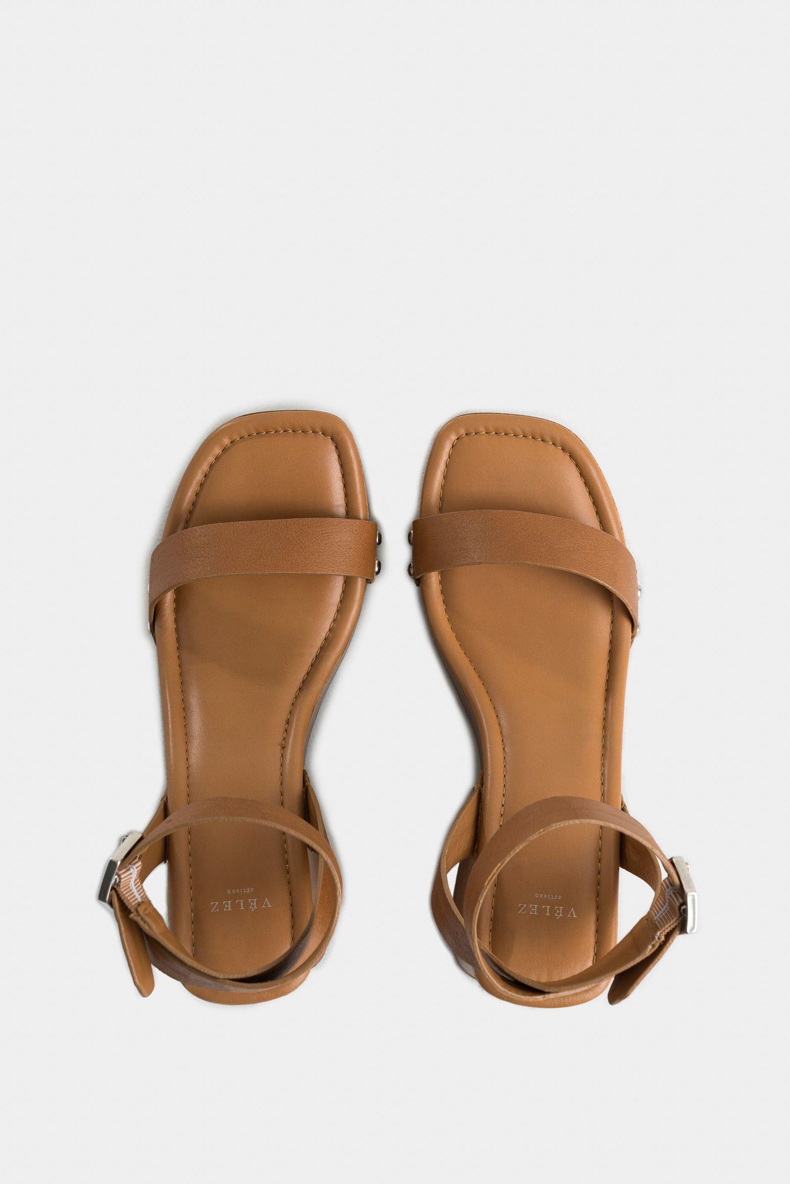 Vélez Sandalia Plataforma Lucero Cuero Mujer Miel-3