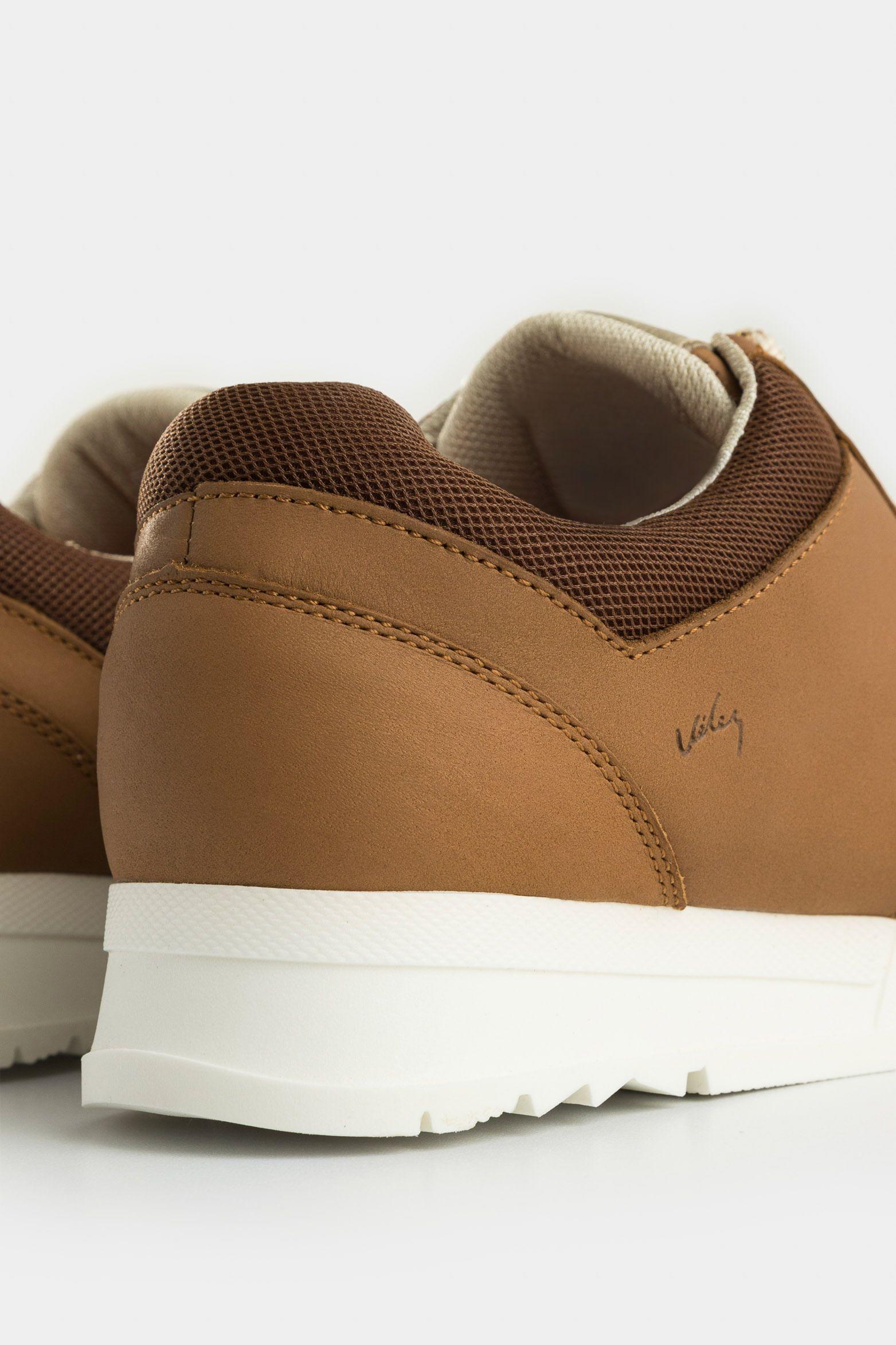 Zapatillas deportivos tropical de cuero para mujer suela de color Miel-4