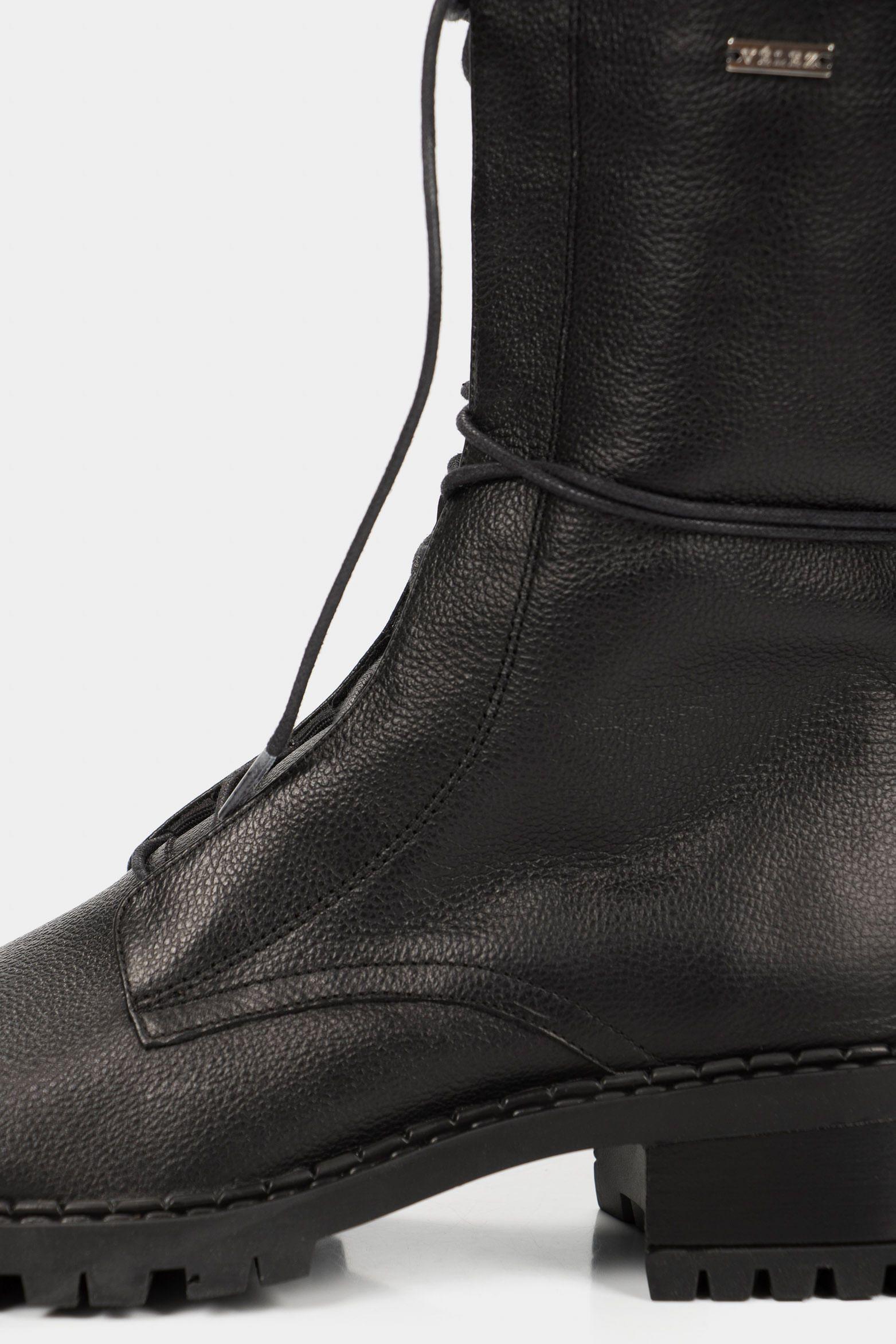 Botines militar Paramo de cuero para mujer cordones  negro-4
