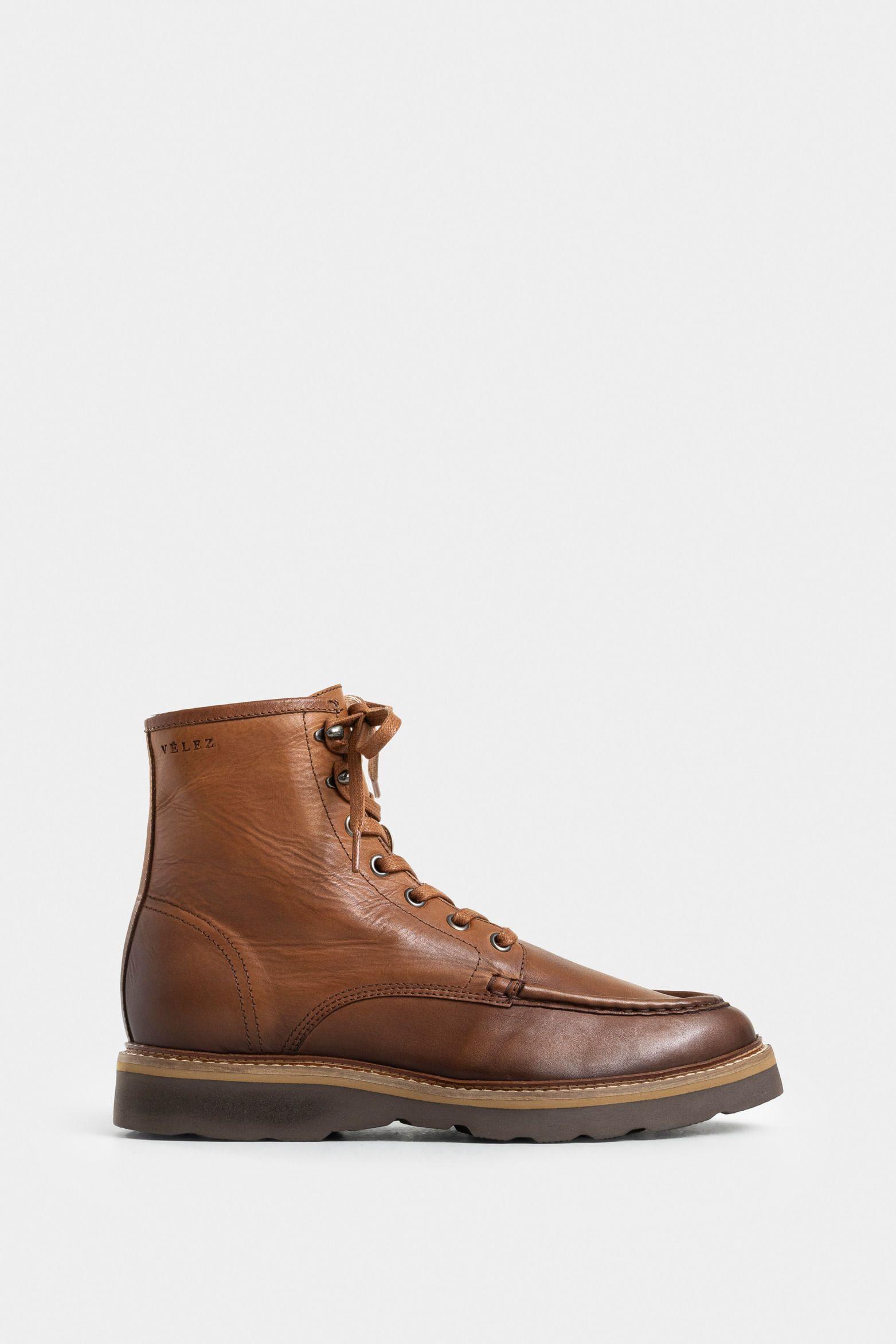Bota luster de cuero para hombre efecto envejecido miel-0