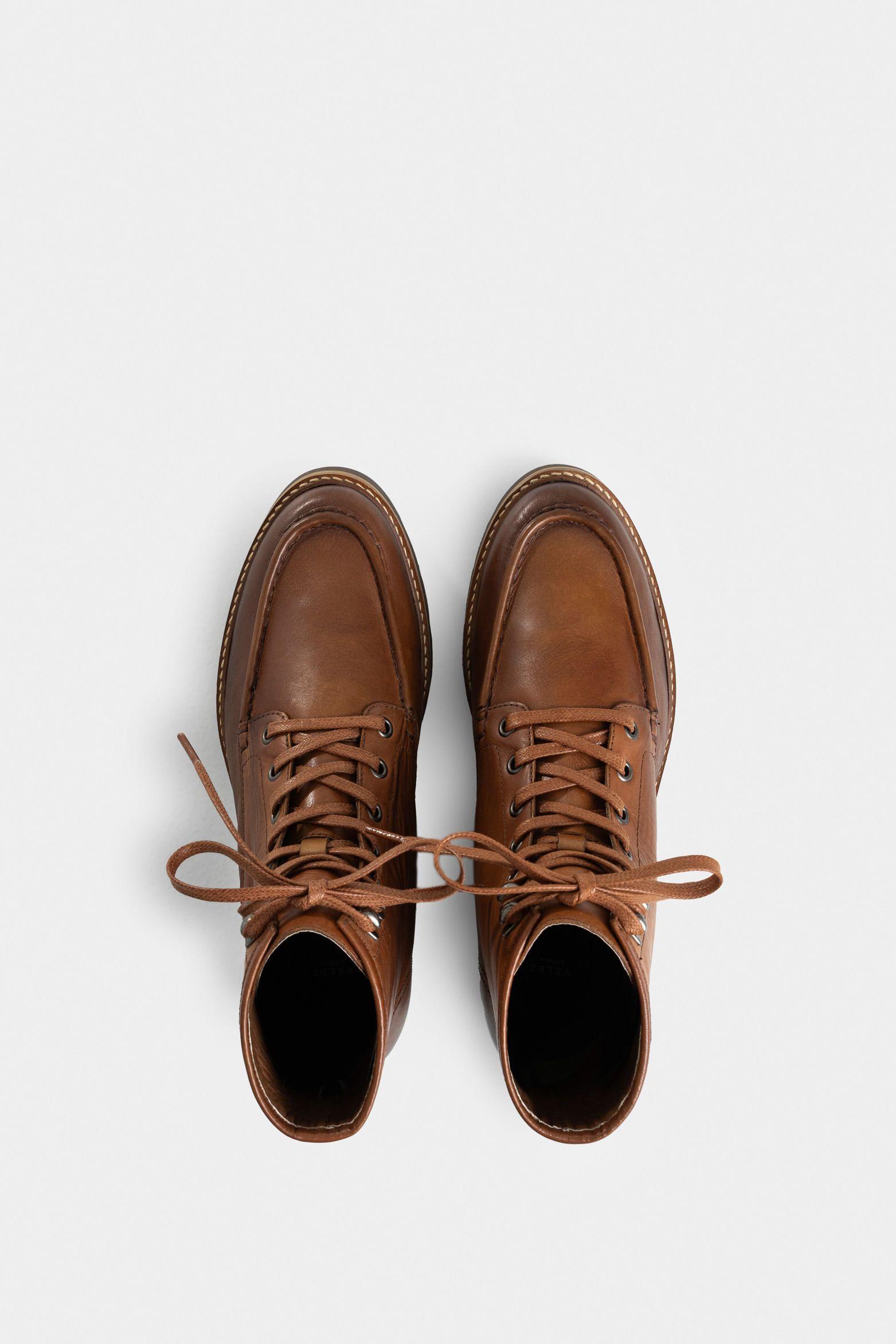 Bota luster de cuero para hombre efecto envejecido miel-3