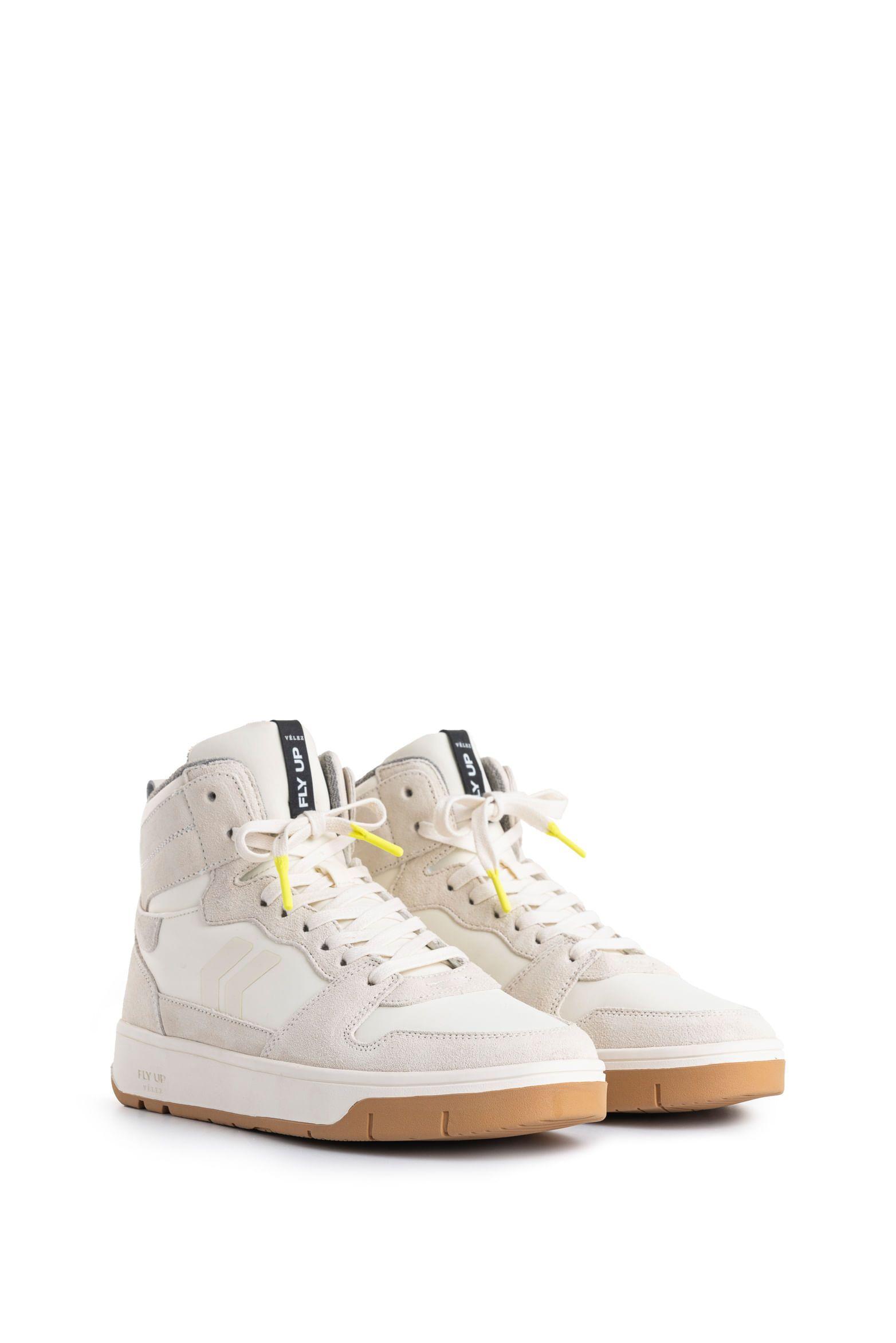 Vélez Zapatilla Tenis Fly Up Off 2.0 Textil Y Cuero Hombre Crema-2