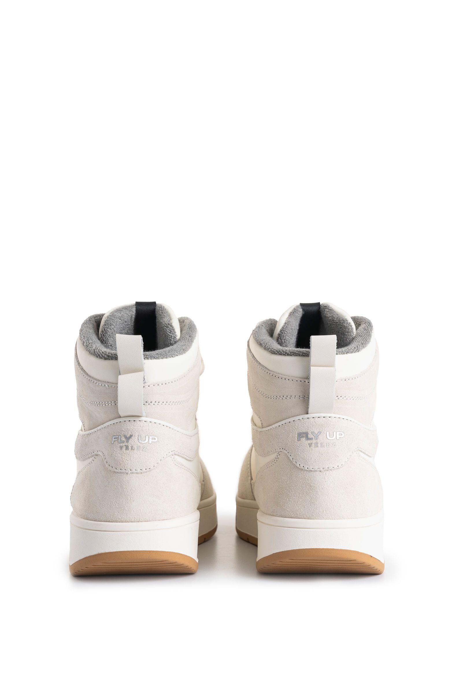 Vélez Zapatilla Tenis Fly Up Off 2.0 Textil Y Cuero Hombre Crema-3