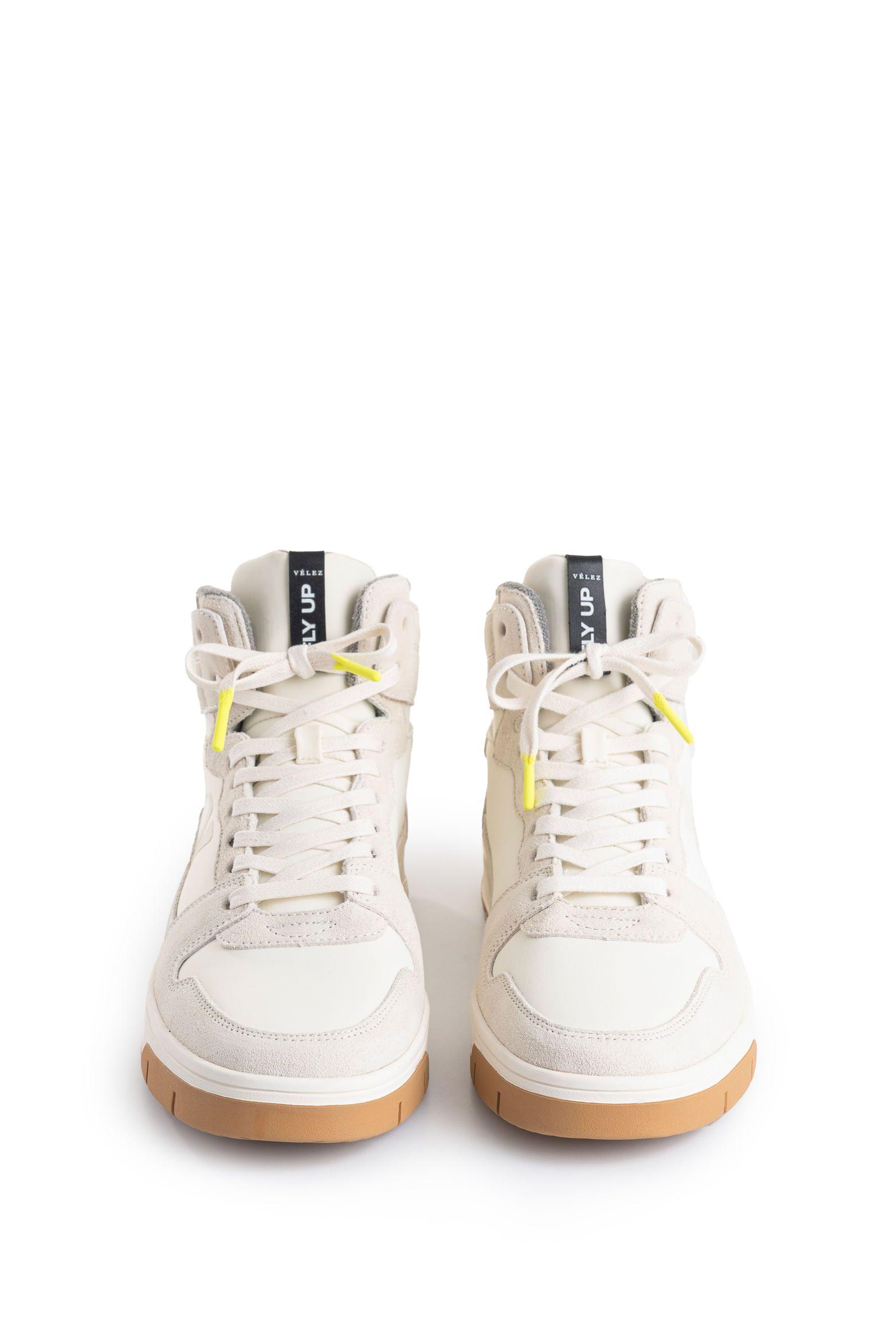 Vélez Zapatilla Tenis Fly Up Off 2.0 Textil Y Cuero Hombre Crema-5