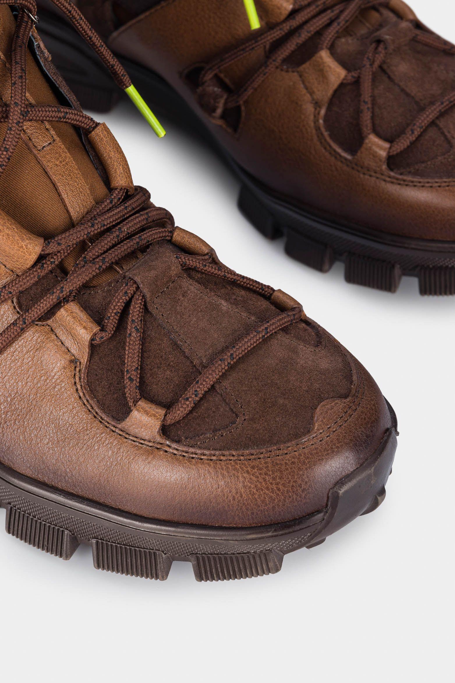 Botas boreal de cuero para hombre efecto espasolado artesanal Miel-3