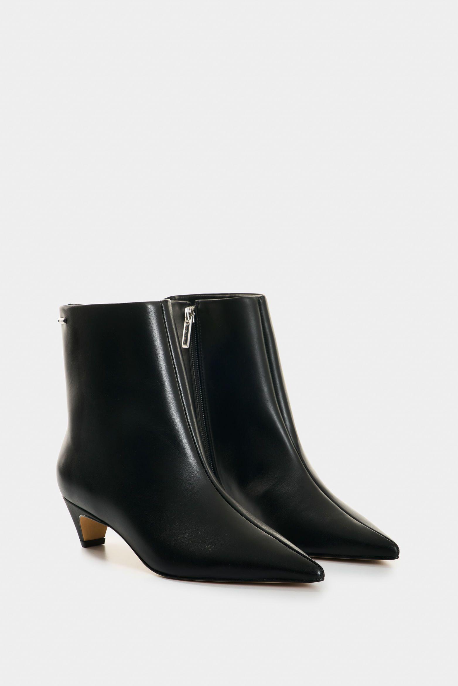 Vélez Botines De Cuero Para Mujer Lyra Negro-1
