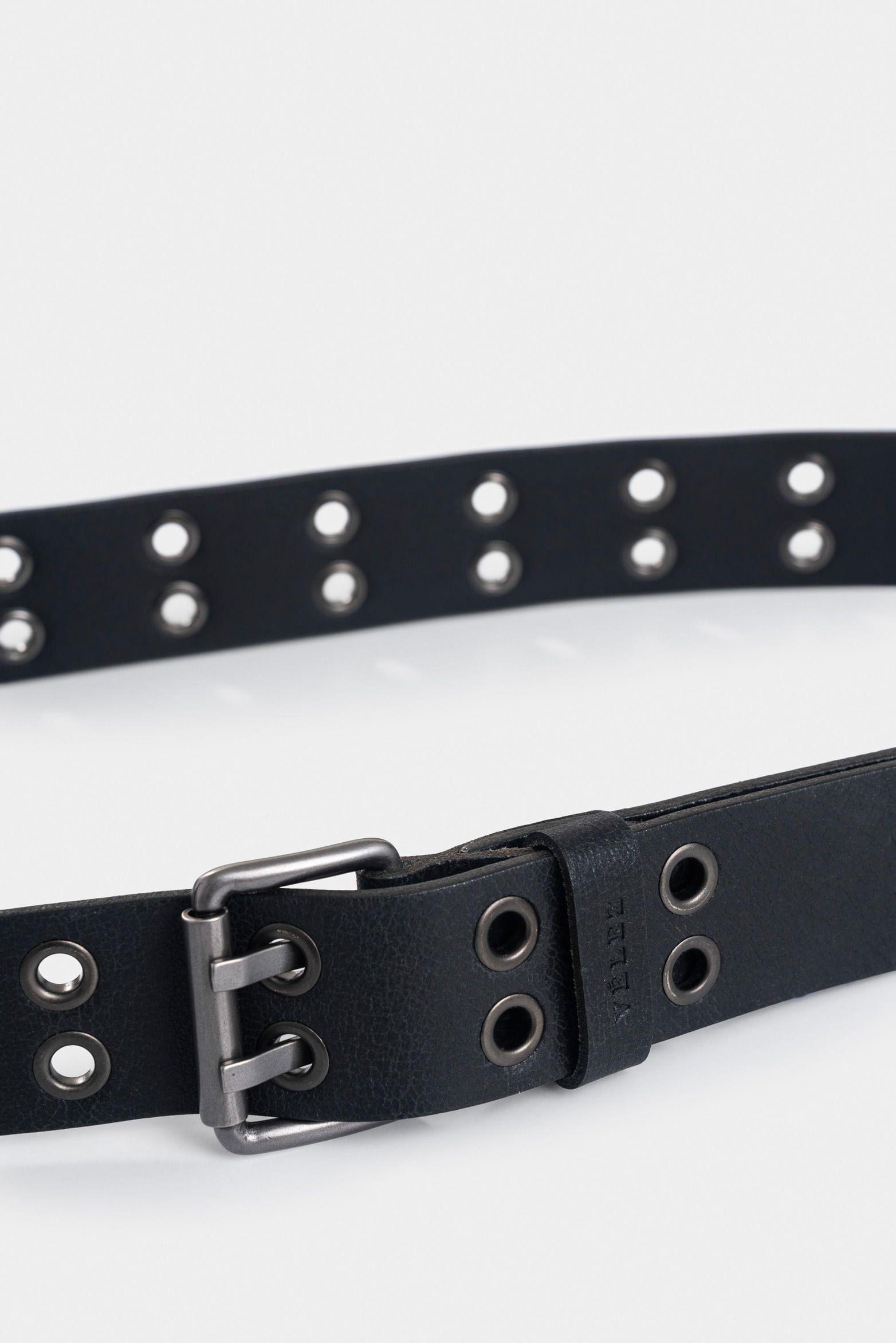 Vélez Cinturón Unifaz Fiesole De Cuero Hombre Ojaletes Negro-3