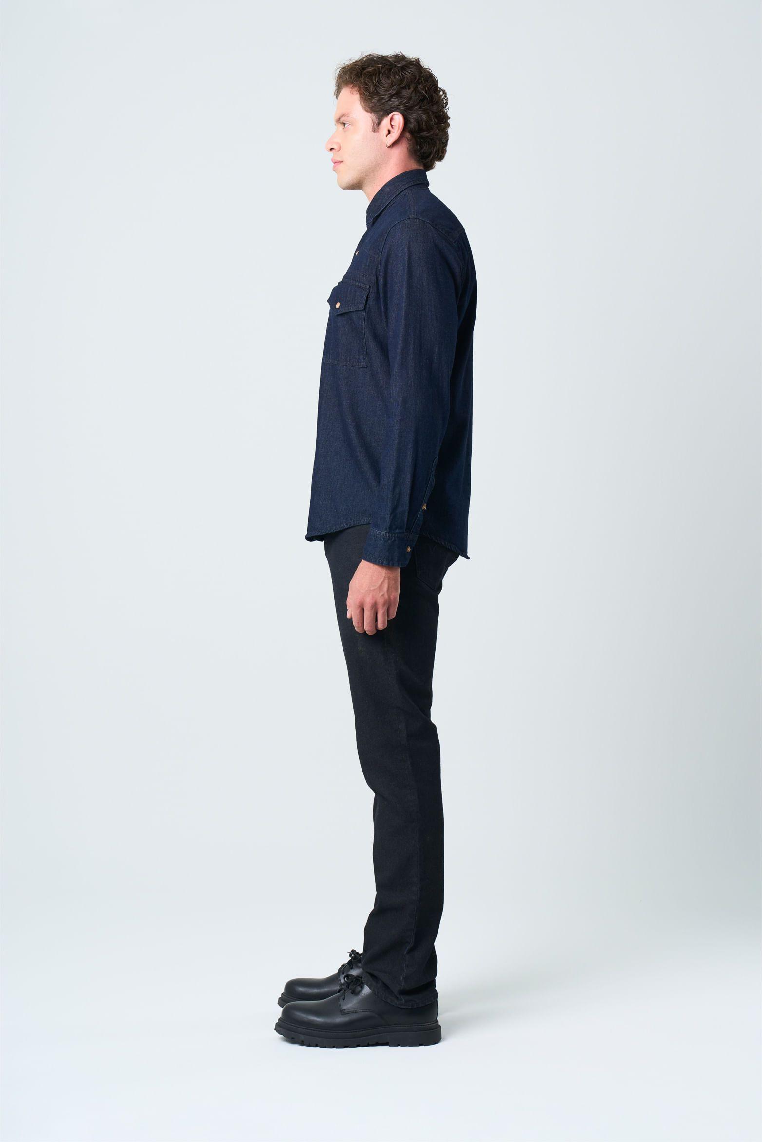Vélez Camisa Manga Larga Brescia Hombre Semifit Azul Oscuro-2