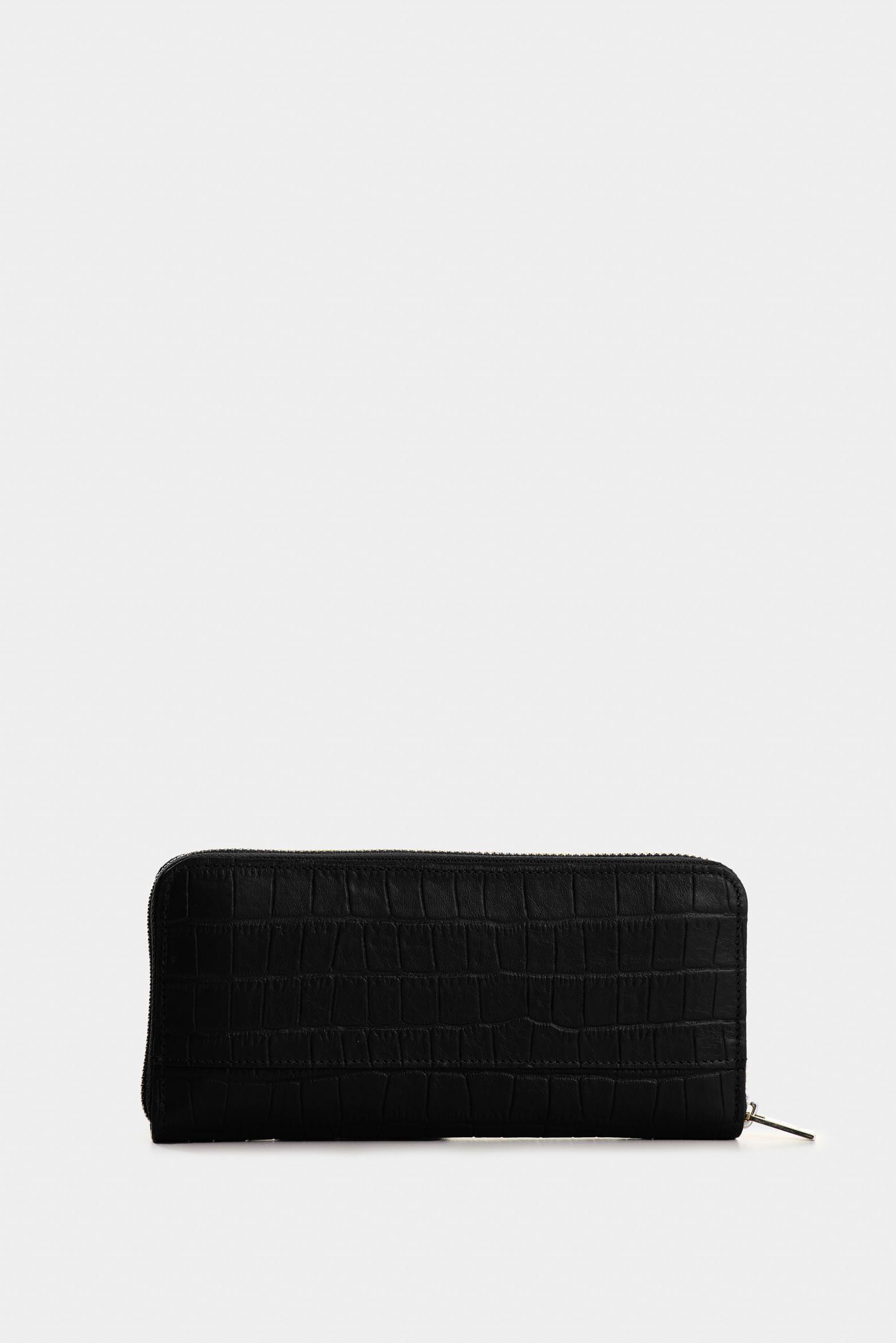 Vélez Porta Chequera Tulia De Cuero Mujer Con Grabado Negro-2