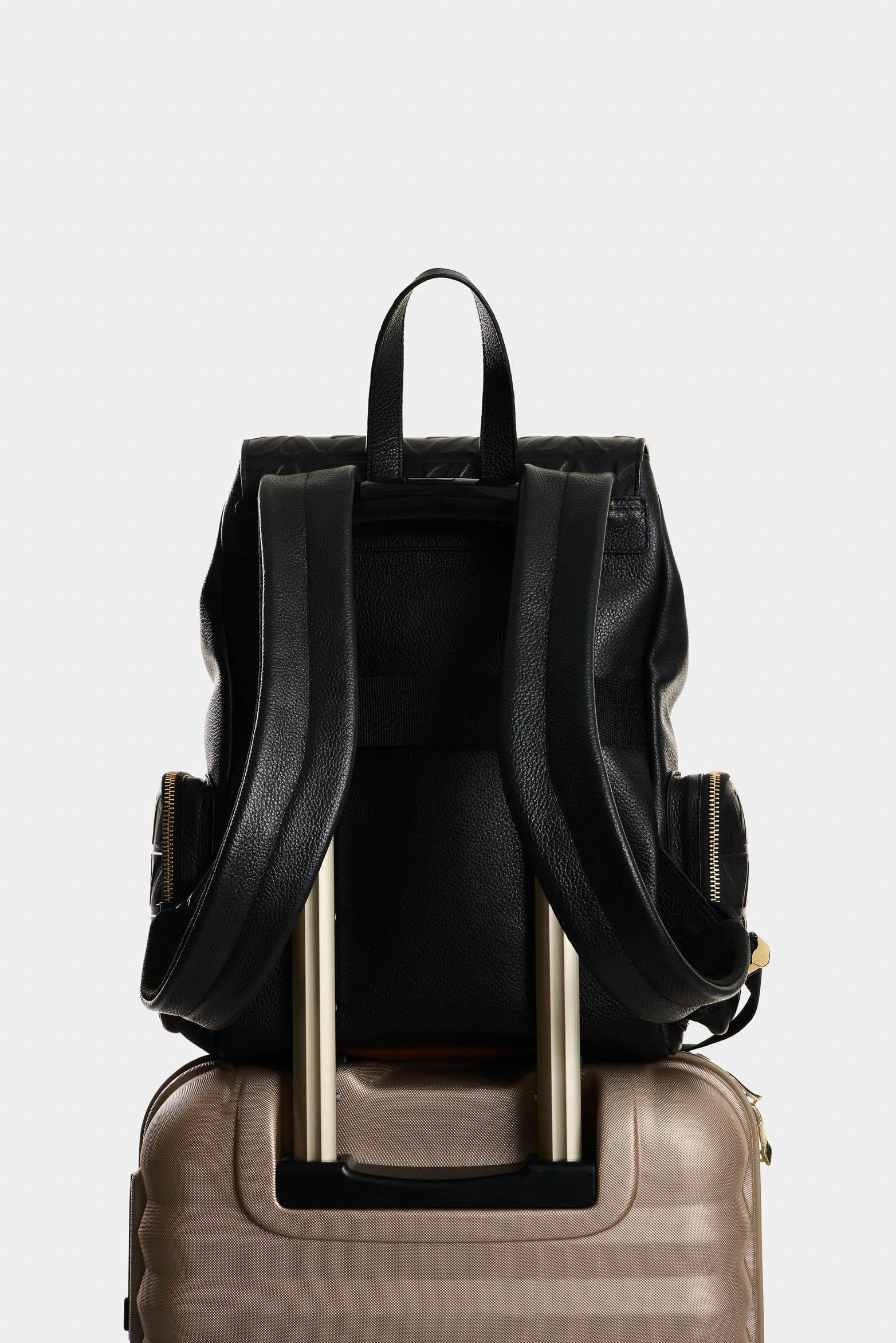 Vélez Mochila Silene De Cuero Para Mujer Monogram Negro-2