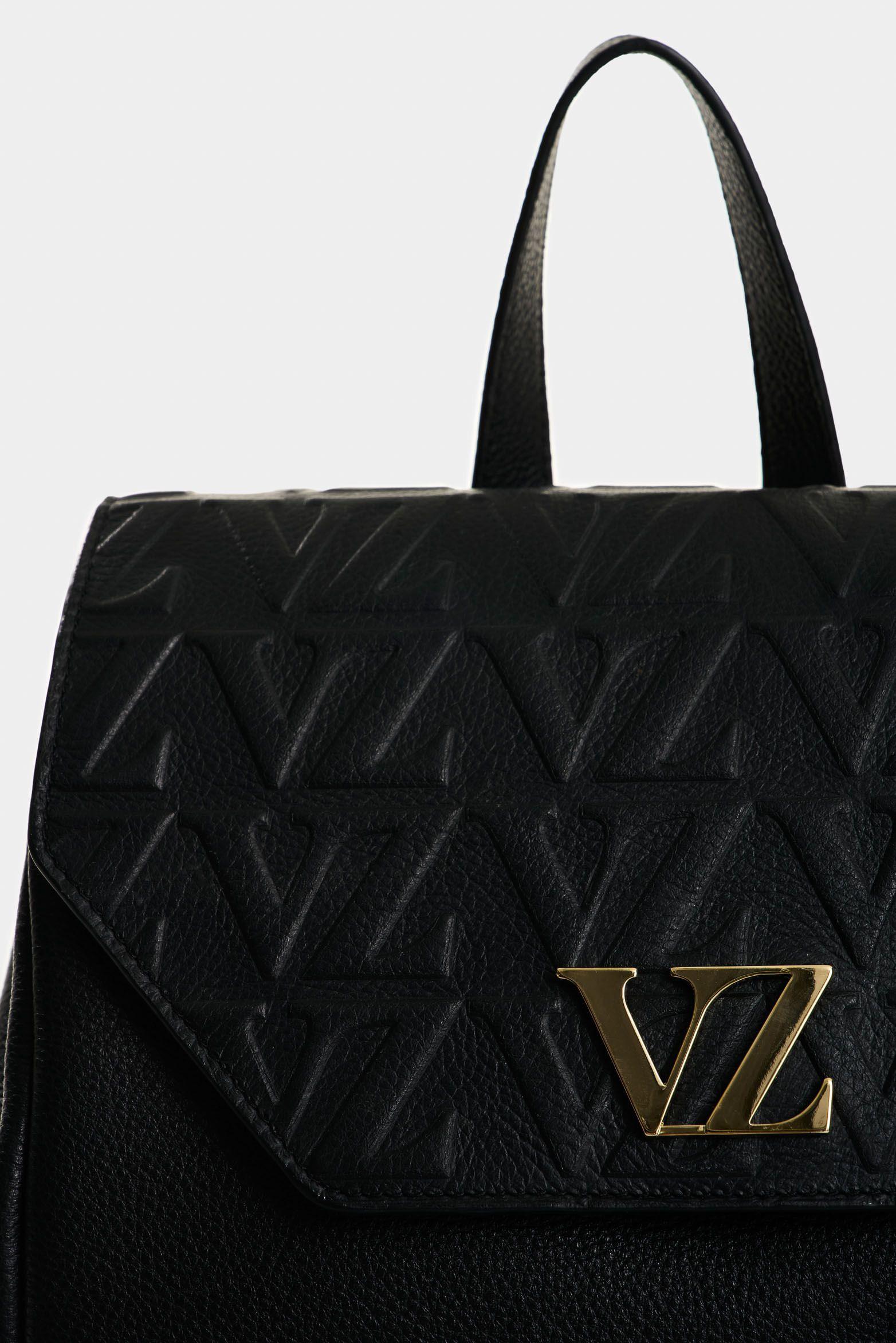 Vélez Mochila Silene De Cuero Para Mujer Monogram Negro-3