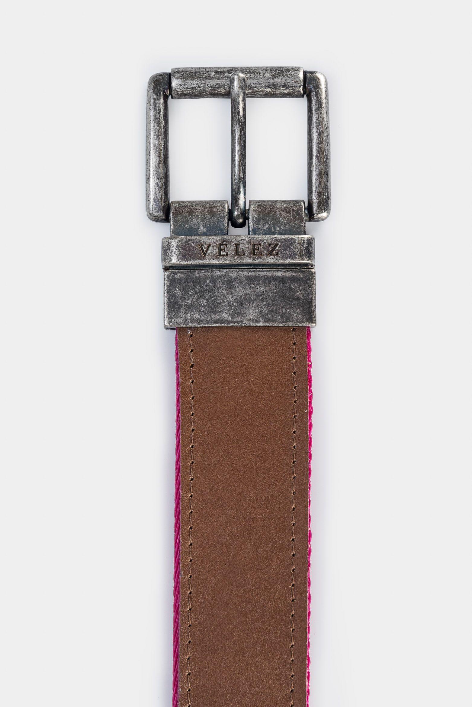 Vélez Cinturón Doble Faz Roma Cuero Por Reata Mujer Acabado Rústico Miel-2