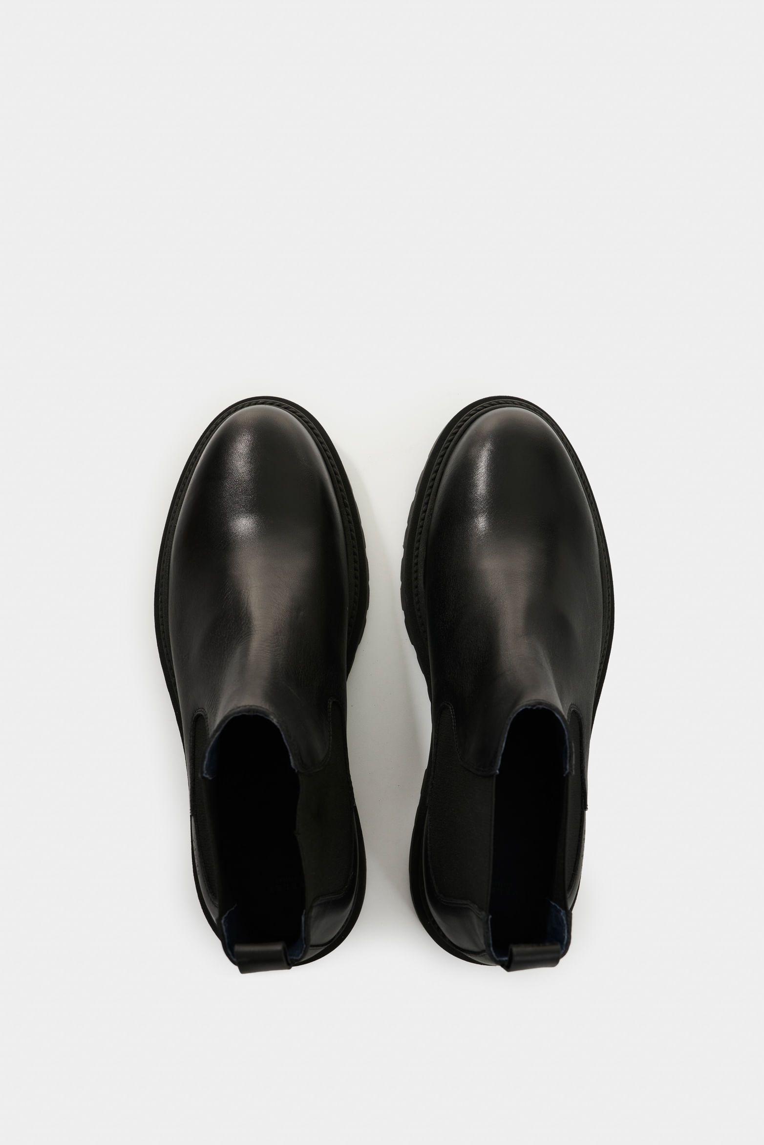 Vélez Botas Torino De Cuero Hombre Semi Tractoradas Negro-3