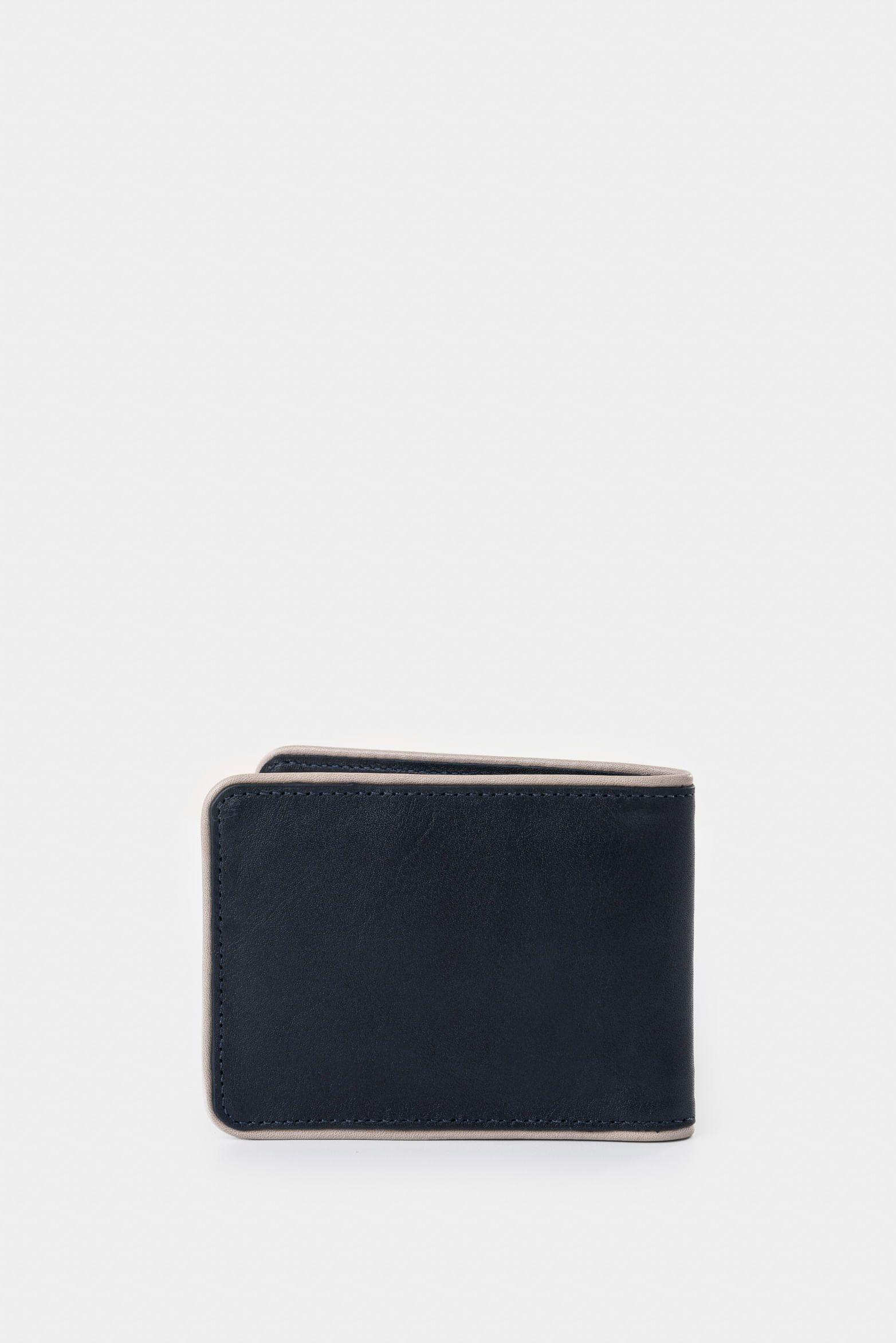 Billetera Pegasus de cuero para hombre detalle contraste azul oscuro-2