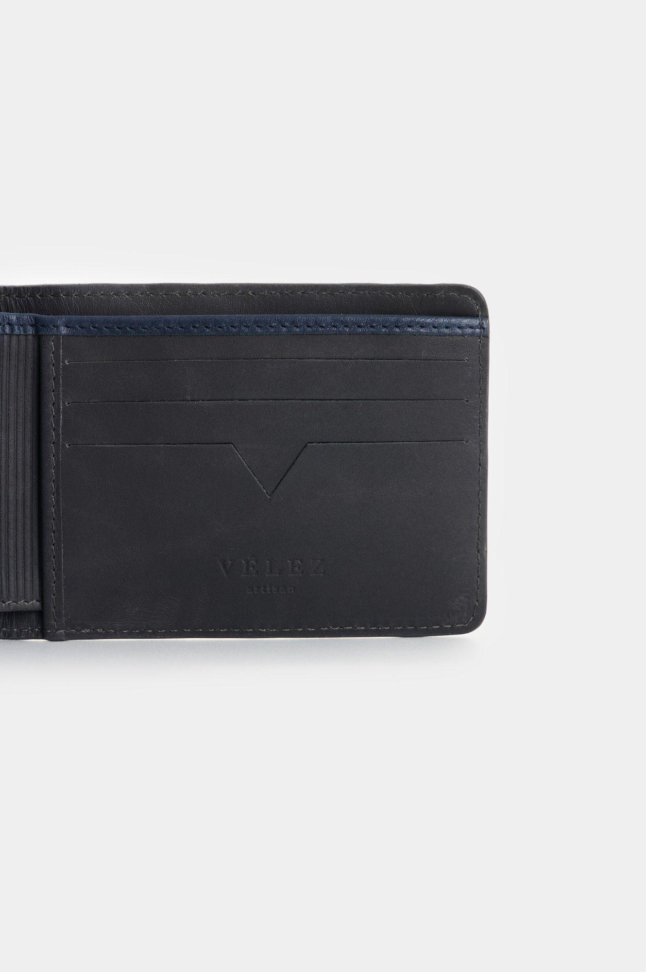 Vélez Billetera Cuero Hombre Diver Gris-4