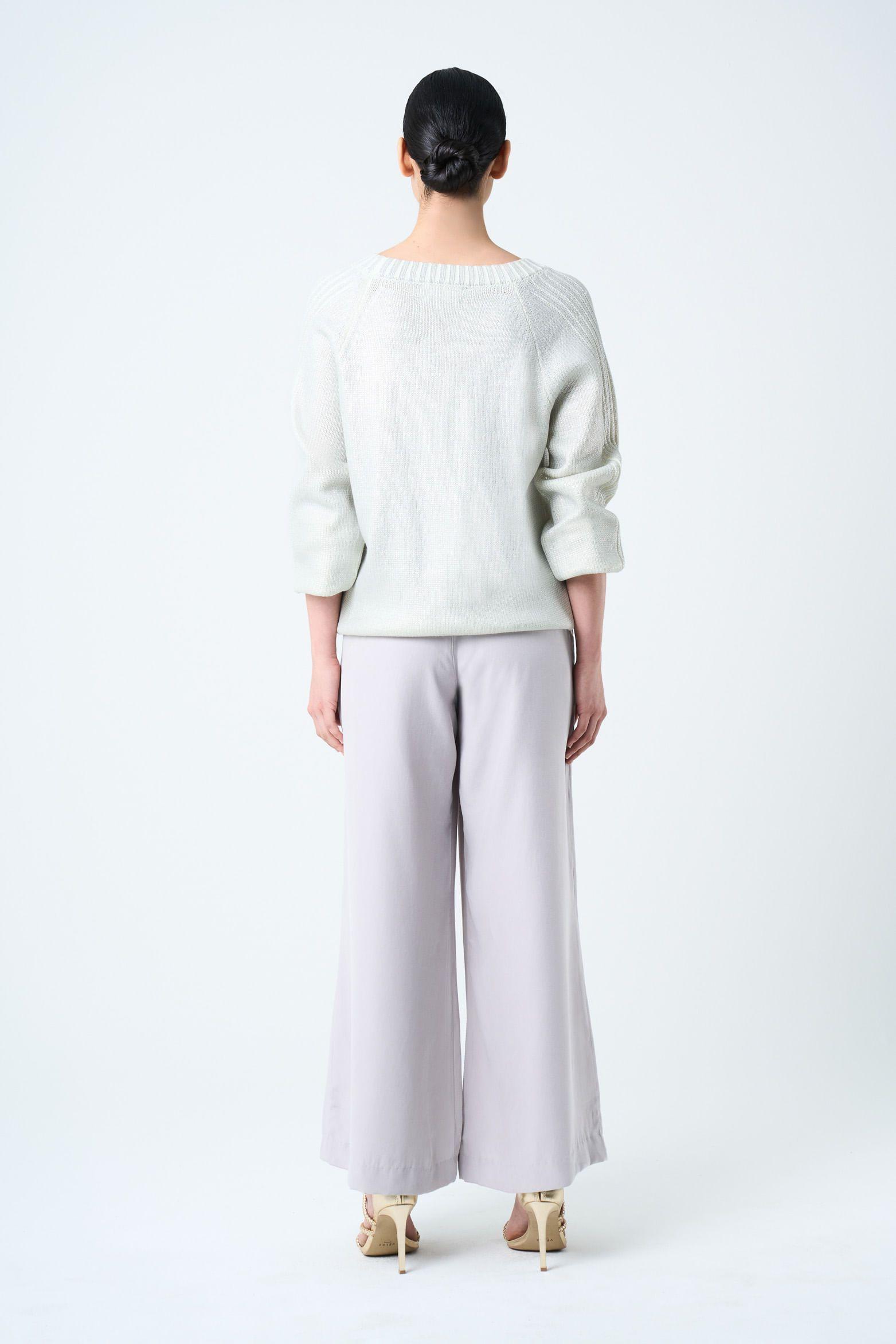 Vélez Pantalón Palazzo Caltha Para Mujer Fit Holgado Gris-2