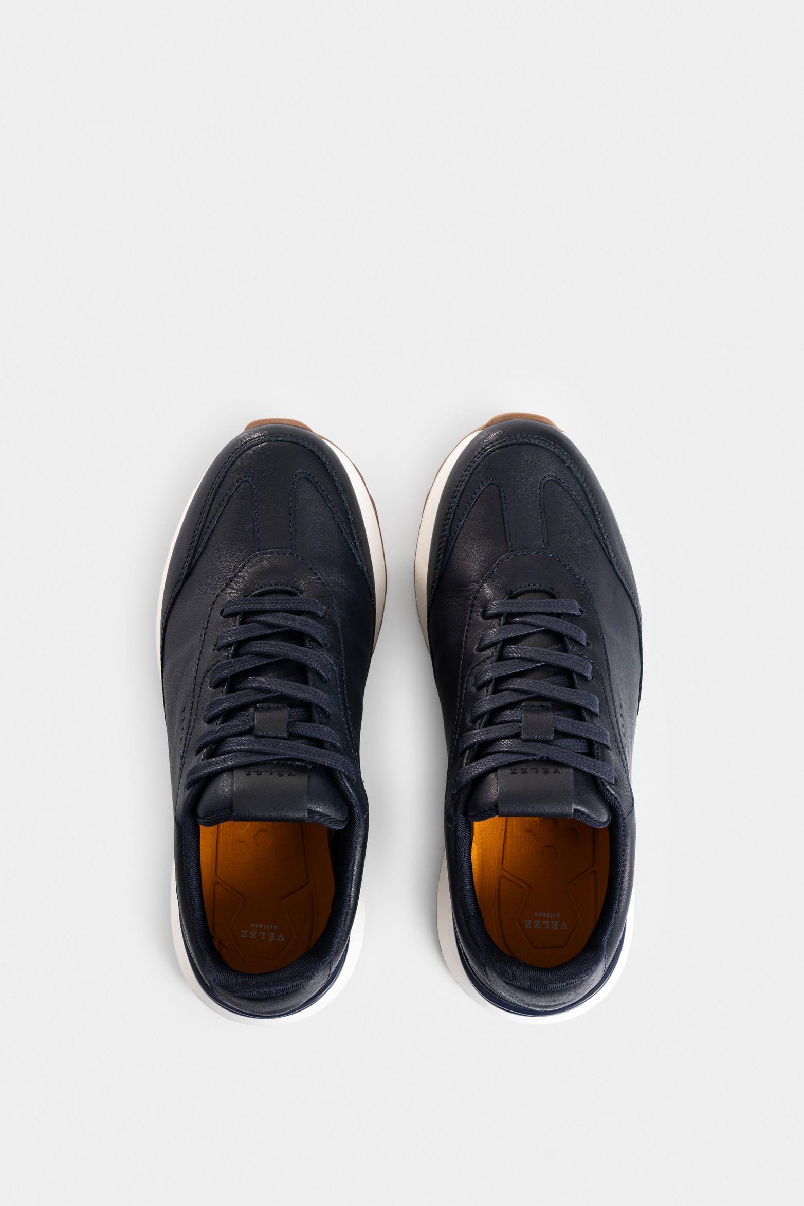 Vélez Zapatillas Elios Cuero Hombre Azul Oscuro-3