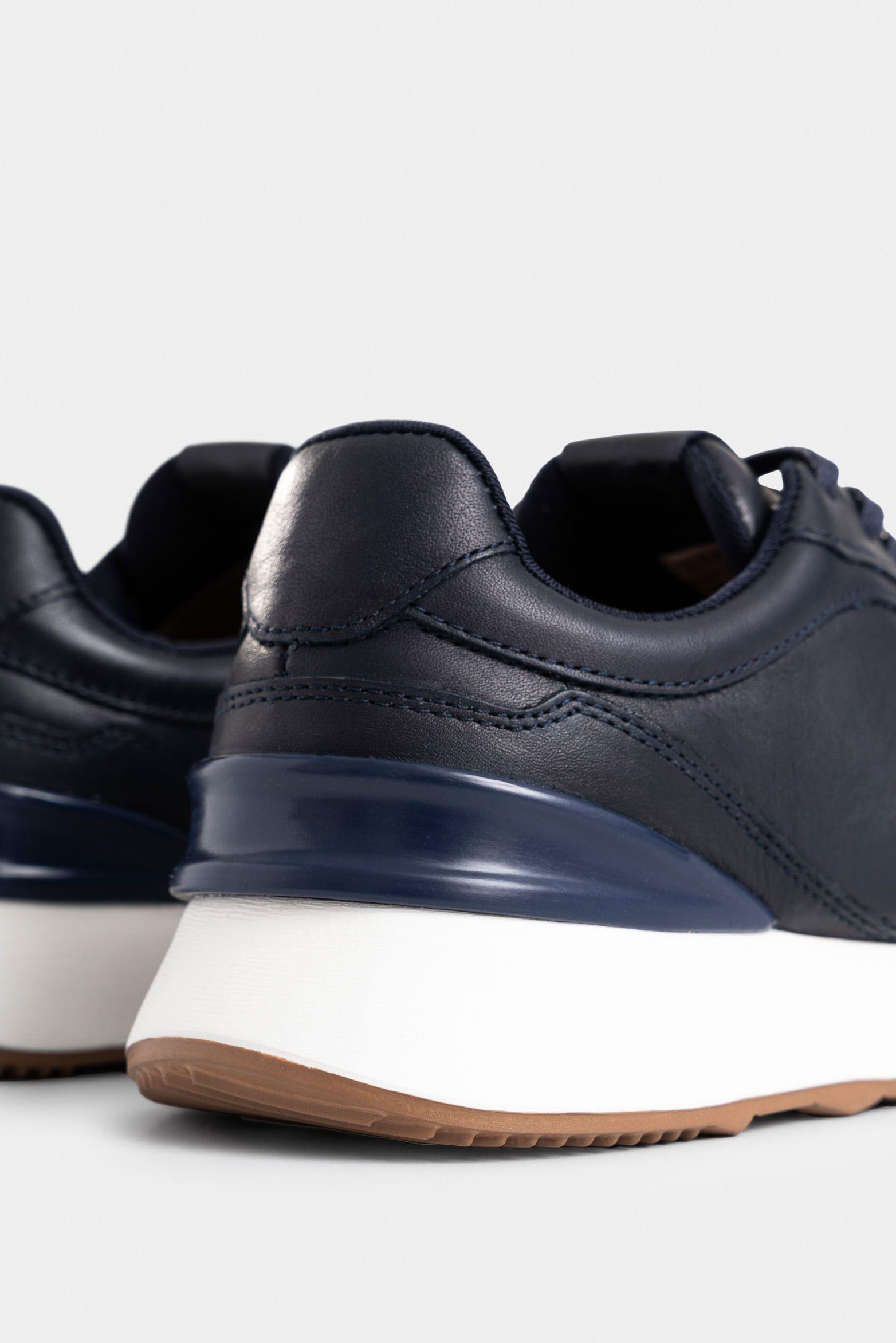 Vélez Zapatillas Elios Cuero Hombre Azul Oscuro-4