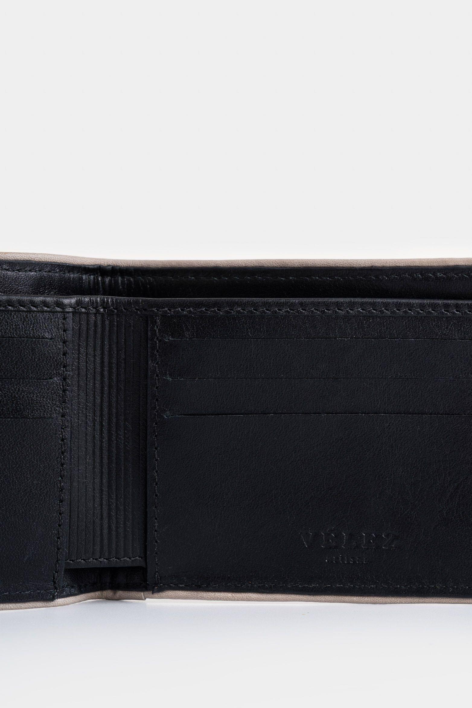 Billetera Pegasus de cuero para hombre detalle contraste negro-4