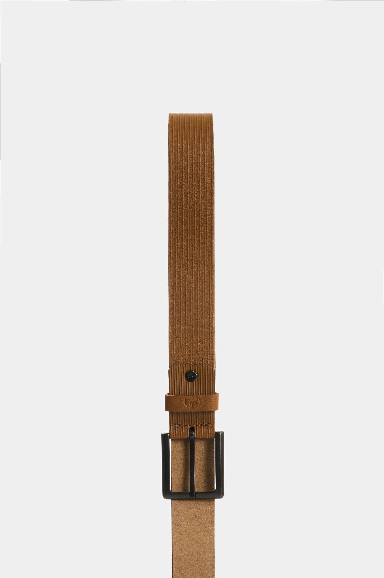 Vélez Cinturón Unifaz Vértice Cuero Hombre Diseño Rayas Miel-1
