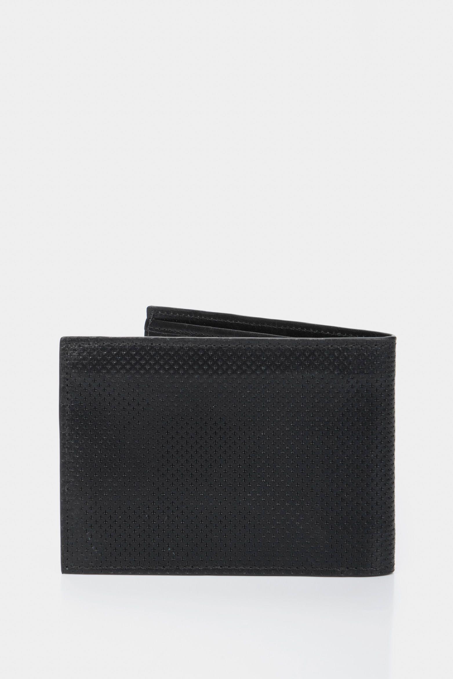 Billetera titus de cuero para hombre grabado cruces  negro-2
