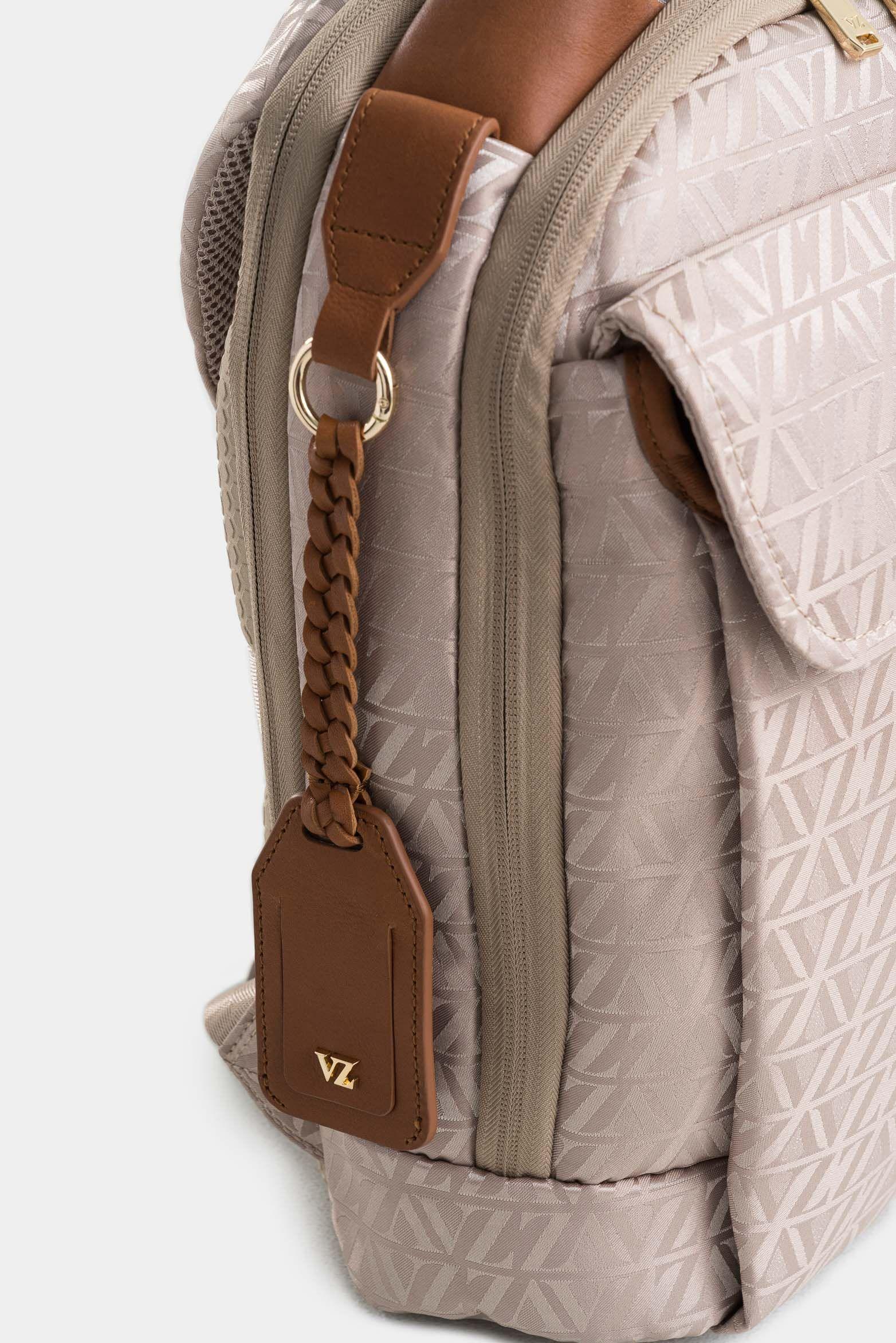 Morral bloom 2 jacquard monograma VZ para mujer porta trolley Beige-3