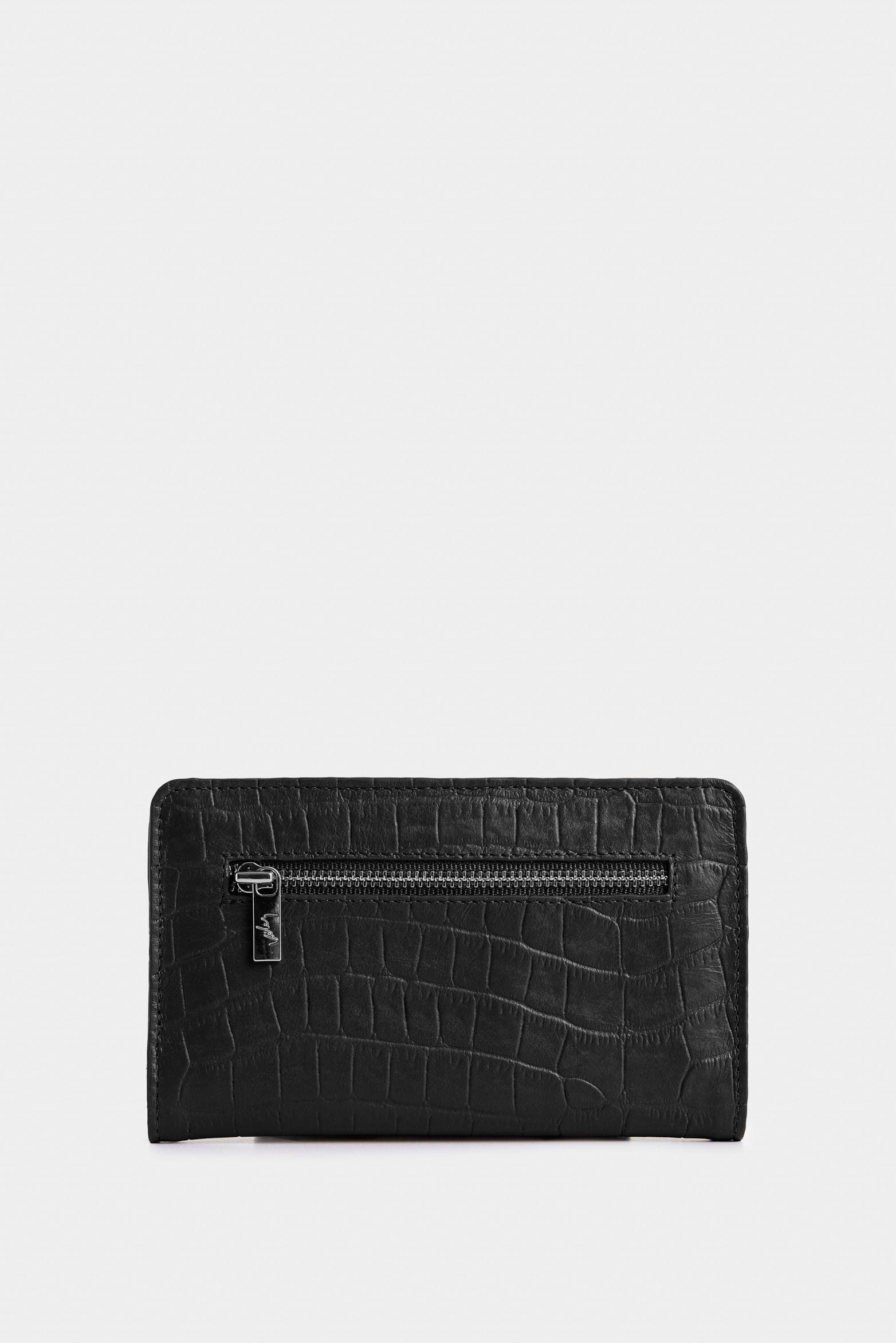 Vélez Billetera Oslo De Cuero Para Mujer Con Monedero Negro-2