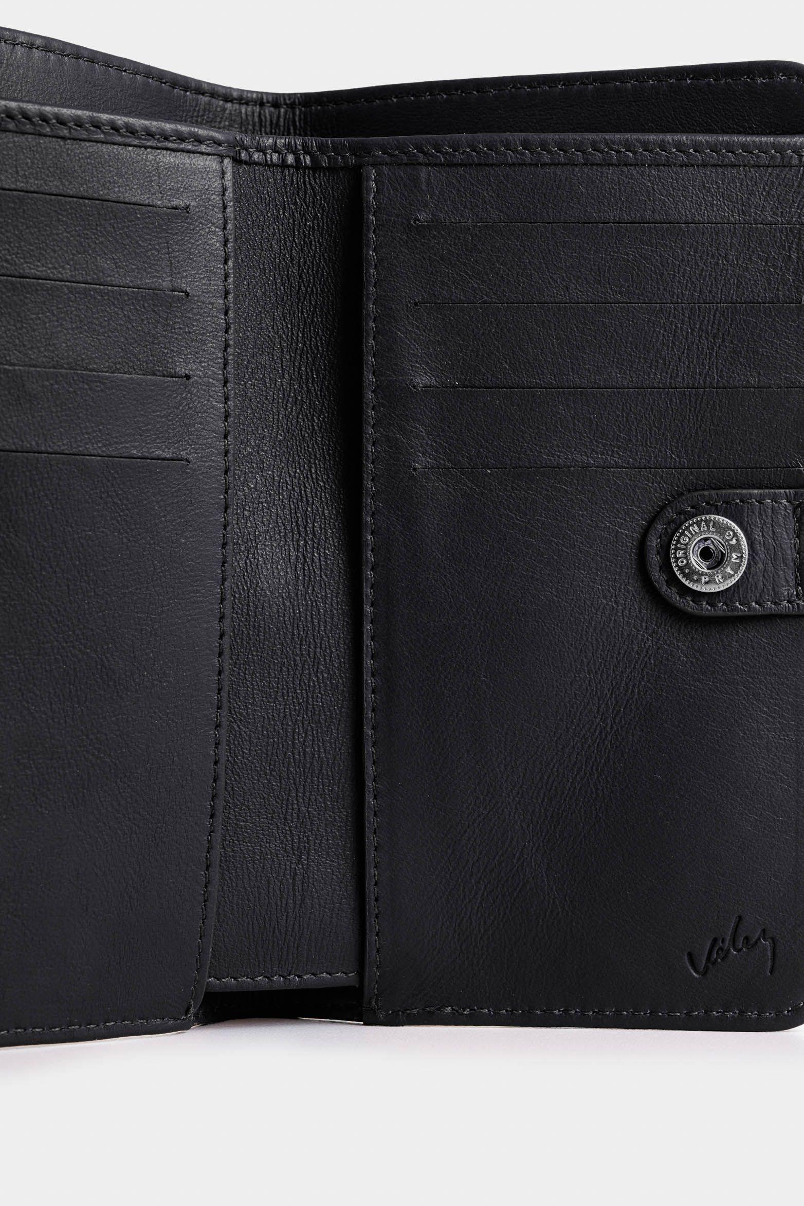 Vélez Billetera Oslo De Cuero Para Mujer Con Monedero Negro-4