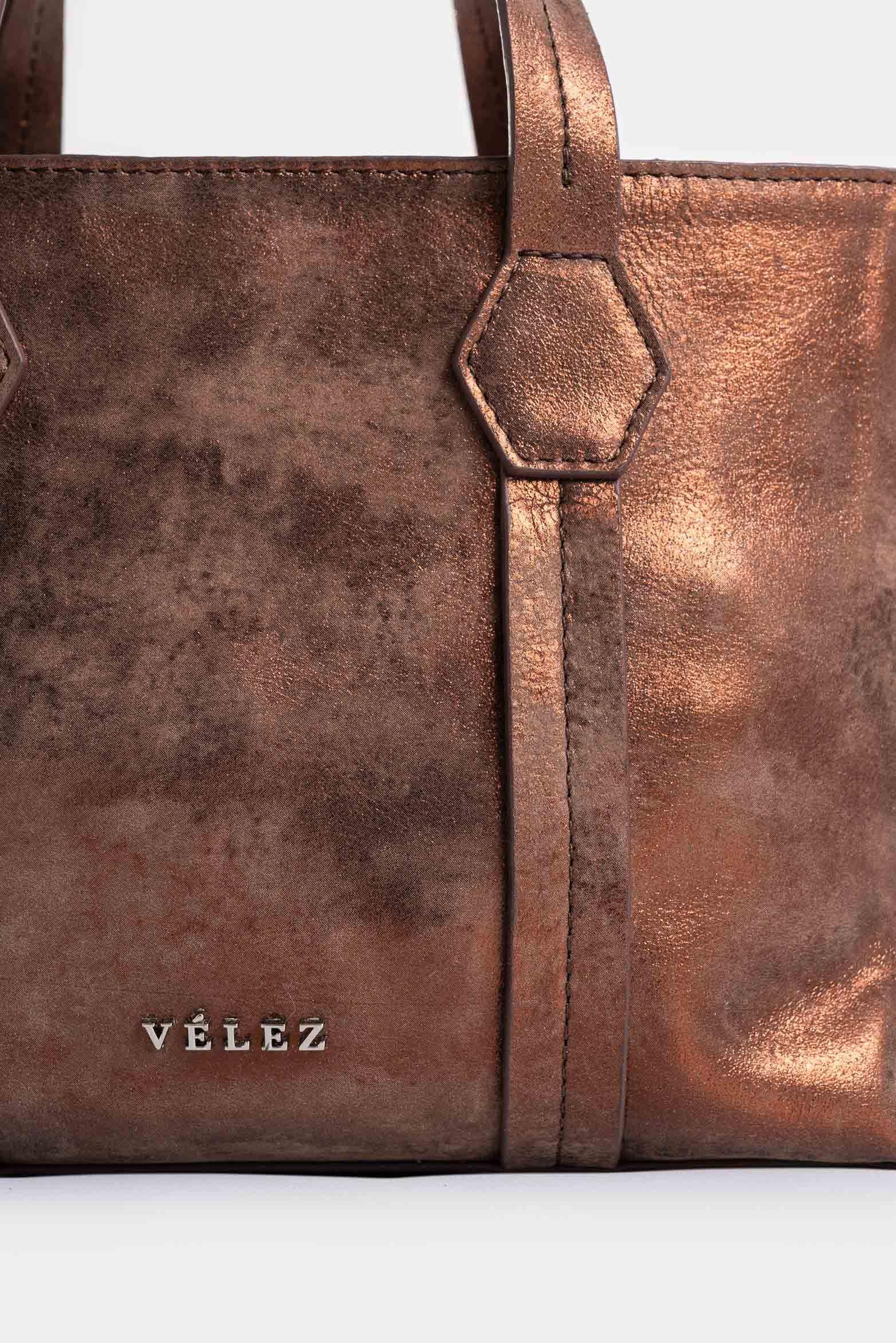 Vélez Manos Libres De Cuero Folia Para Mujer Nectaria Bronce-4