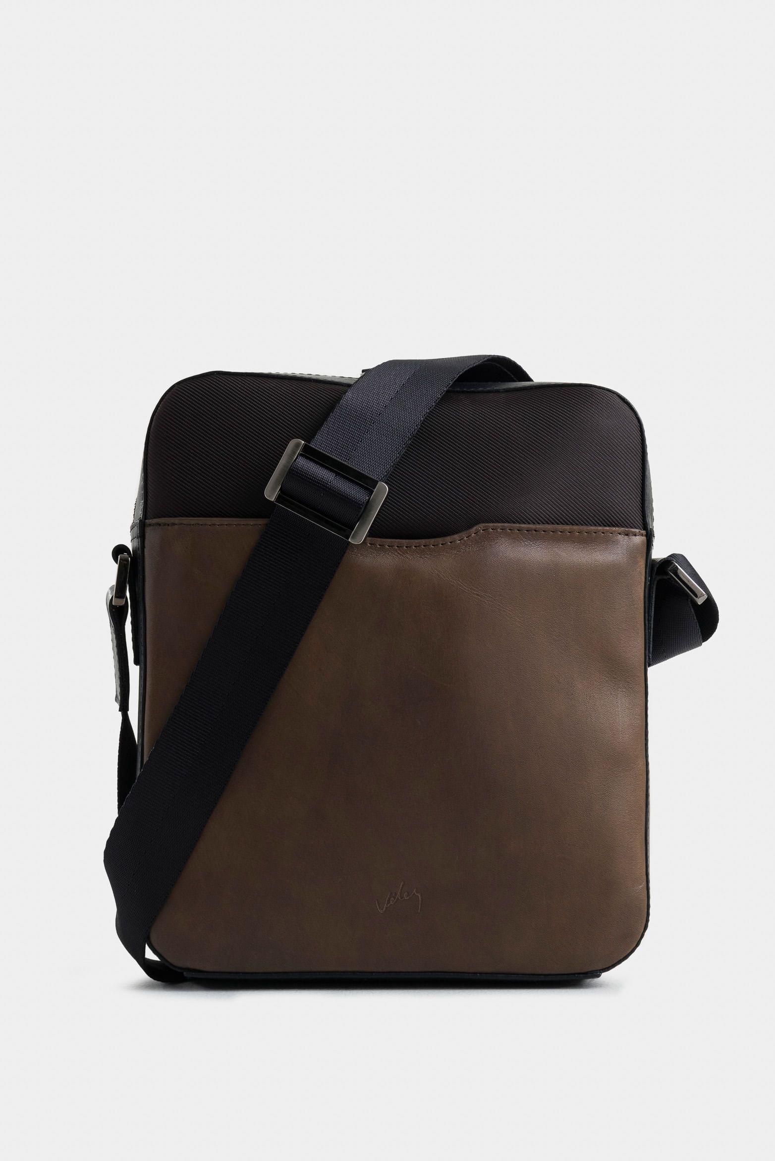 Manos libres doble faz ginebra 3 de cuero para hombre bolsillo frontal combinado-2
