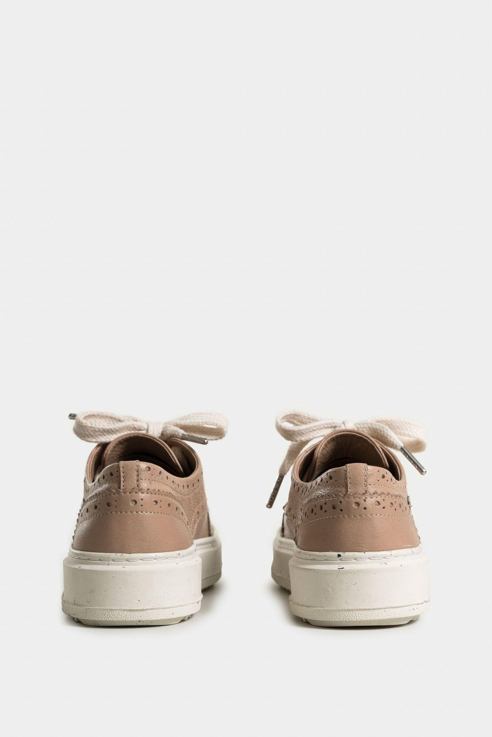 Vélez Zapatos Cordón Geranio Cuero Liso Mujer Deportiva Arena-2