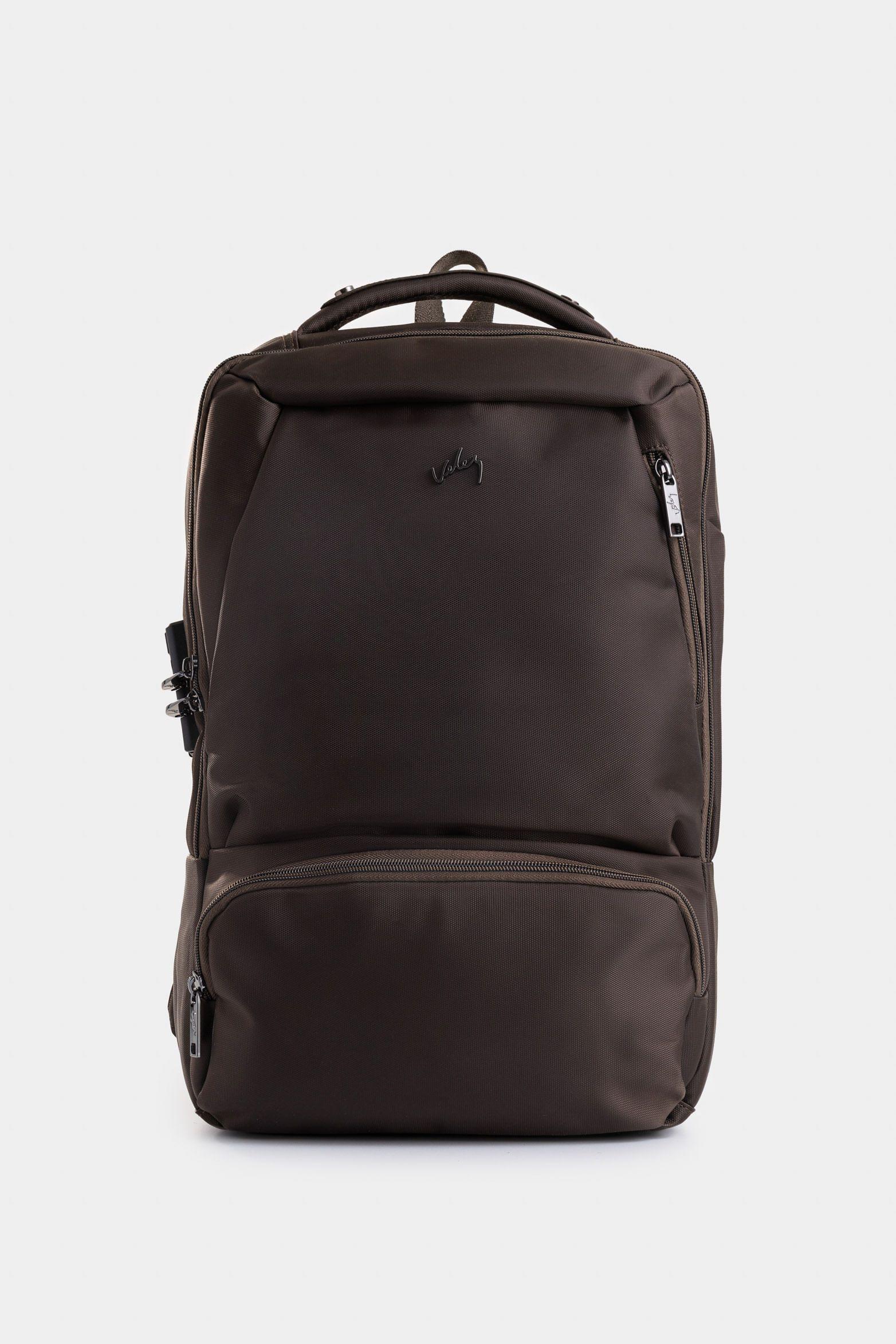 Tula morral Nolan de lona y cuero para hombre estilo utilitario café-0
