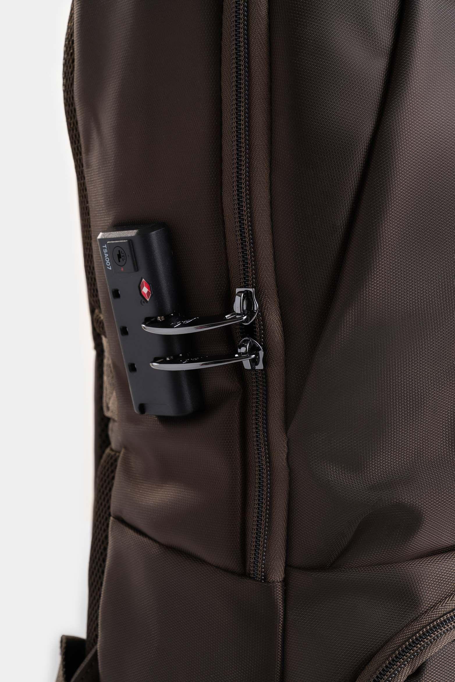 Tula morral Nolan de lona y cuero para hombre estilo utilitario café-3